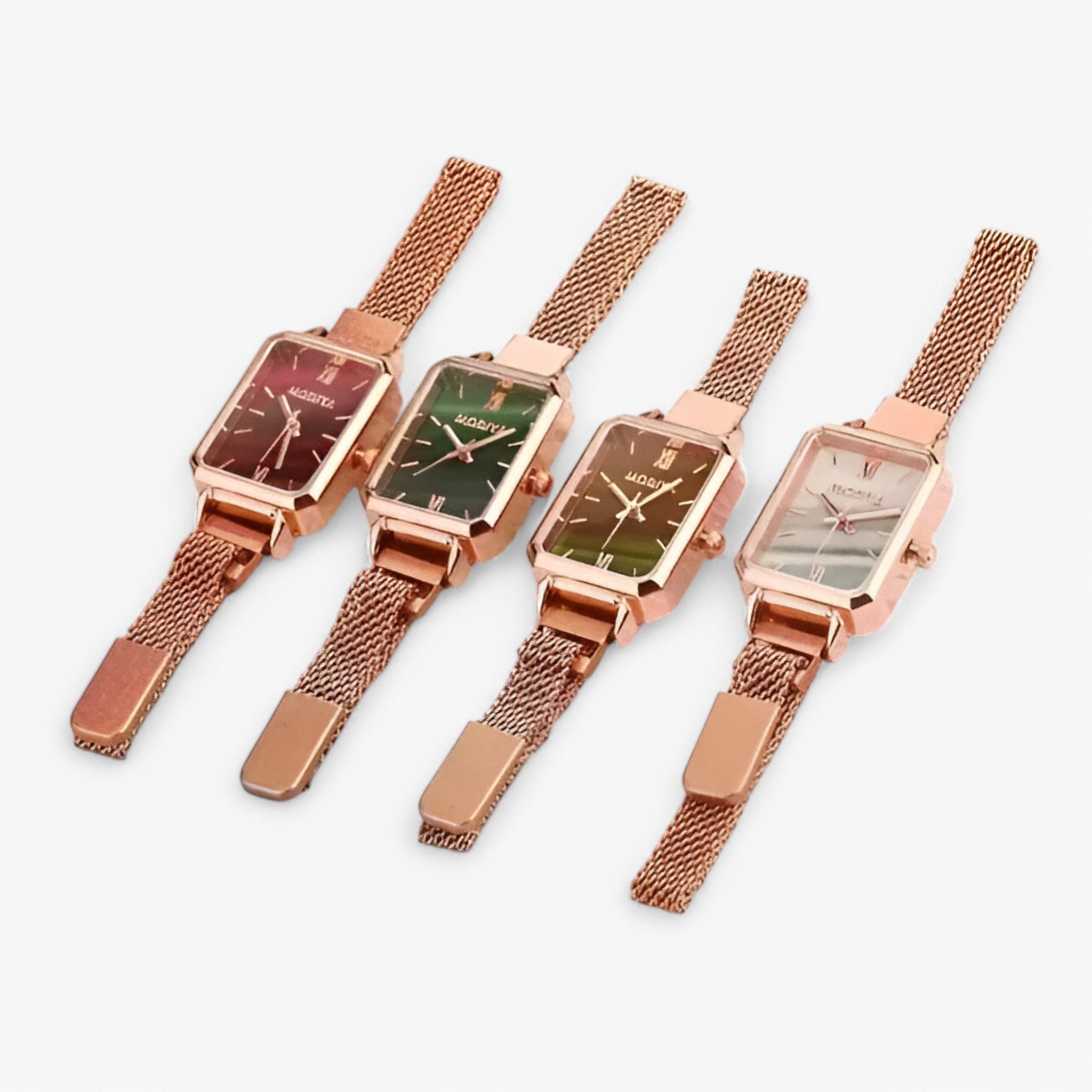 Sabrina | Firkantet dameur med grøn urskive og magnetrem - - watches - {{ product_tags }