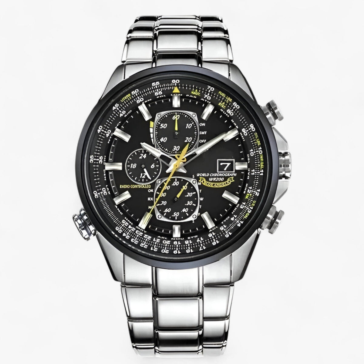 Herre Kronograf Ur MultiSteel 42mm – Stål Sølv, Blå Urskive