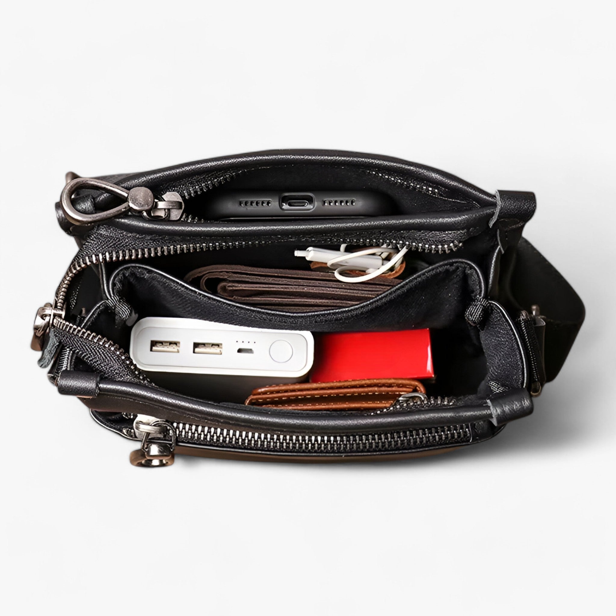 Nathan | Skuldertaske - Alsidigt lædermodel - - bags - {{ product_tags }