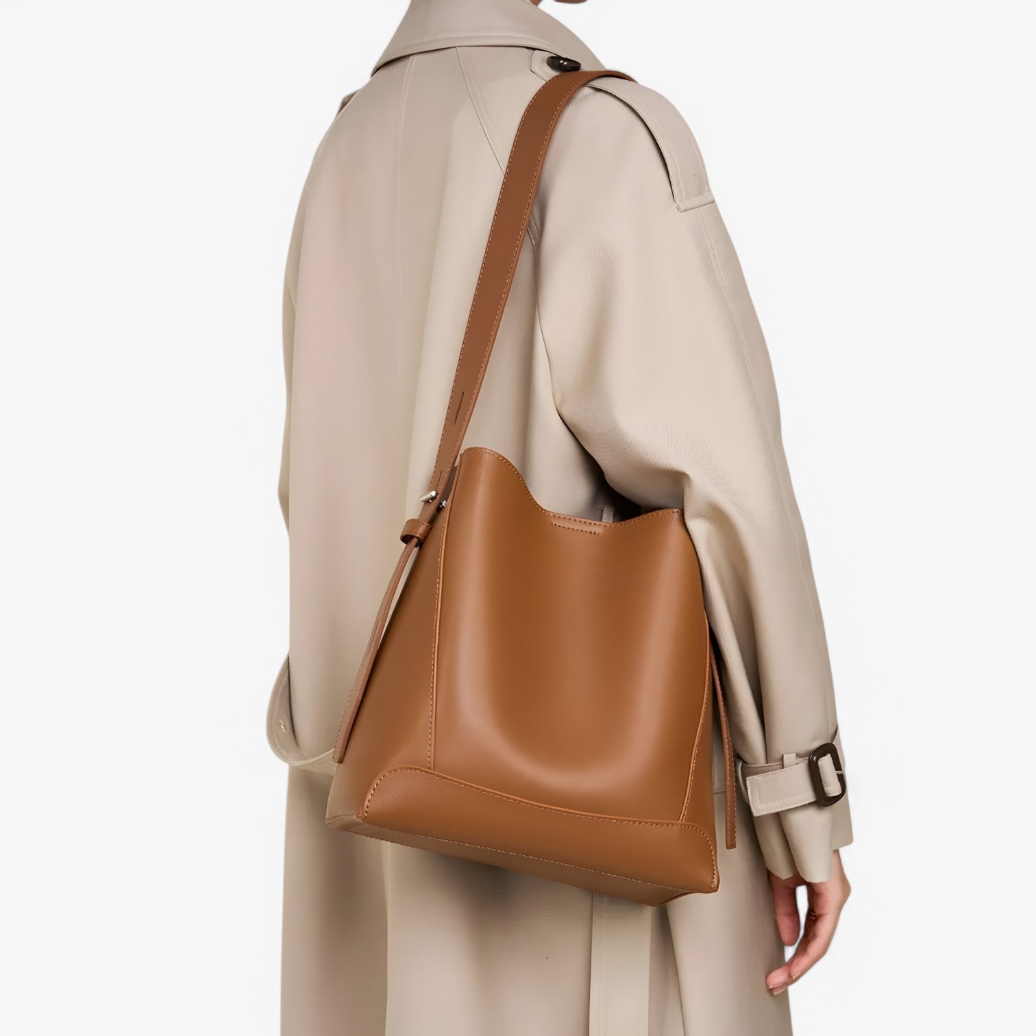 Hilda | Stilfuldt læder skuldertaske – Rummelig og elegant - - bags - {{ product_tags }