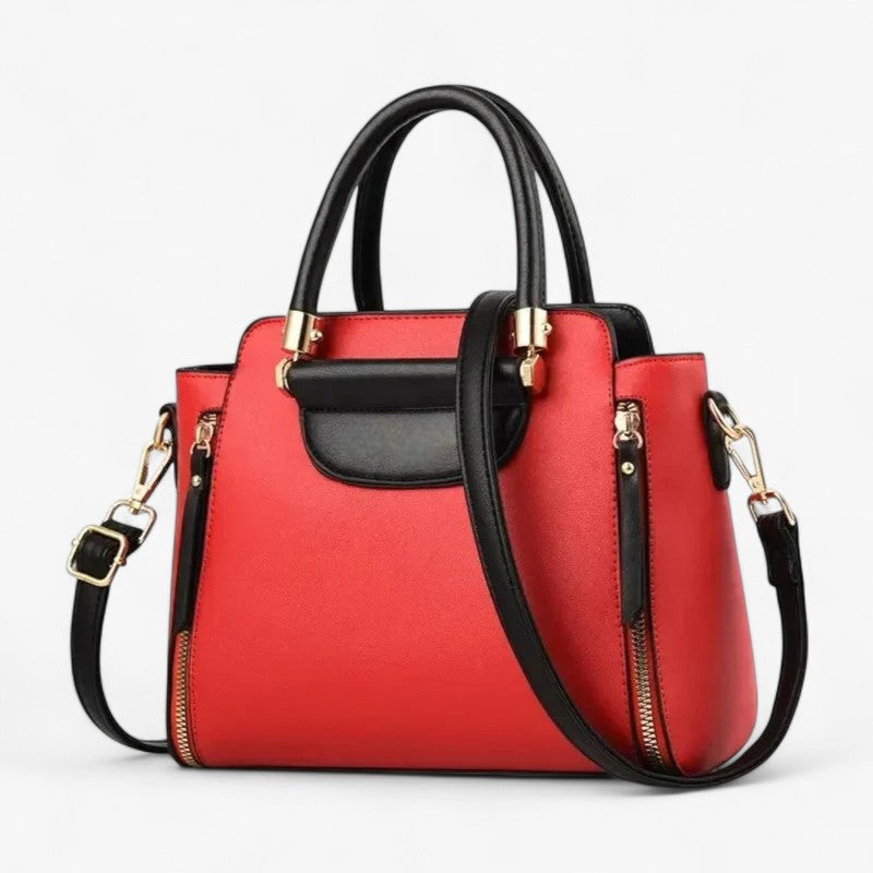 Elisabeth | Chik Kontrast Håndtaske – Stilfuld & Professionel til Arbejde - Rød - bags - {{ product_tags }