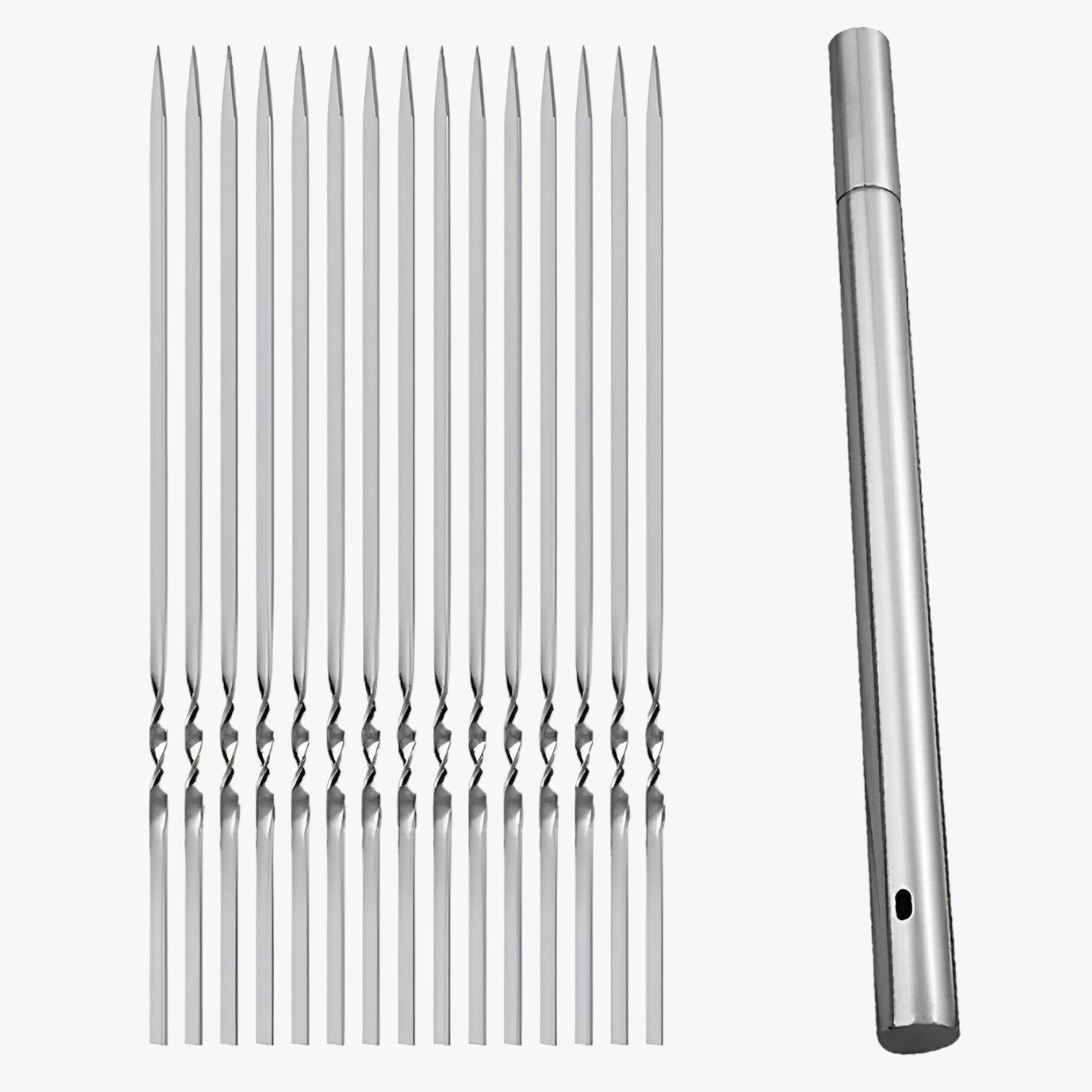 Gavin | 15 stk rustfrit stål BBQ-spidser – genanvendelige og perfekte til grillning - Metal - Gavin | 15 stk rustfrit stål BBQ-spidser – genanvendelige og perfekte til grillning- €25 - {{ product_tags }