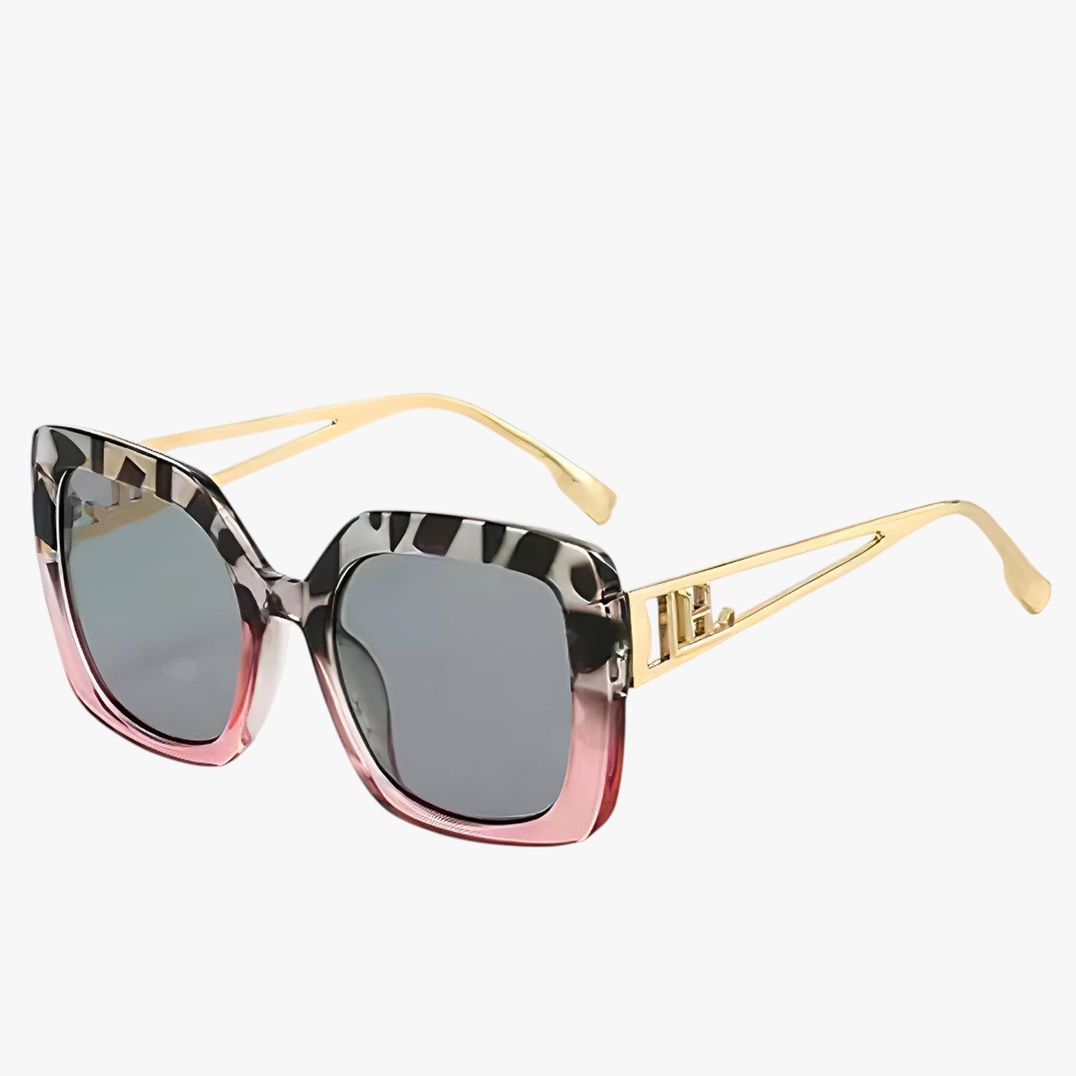 Ensley | Vintage solbrille med gennemsigtigt stel og luksuriøse gradient linser - pink leopard - watches - {{ product_tags }