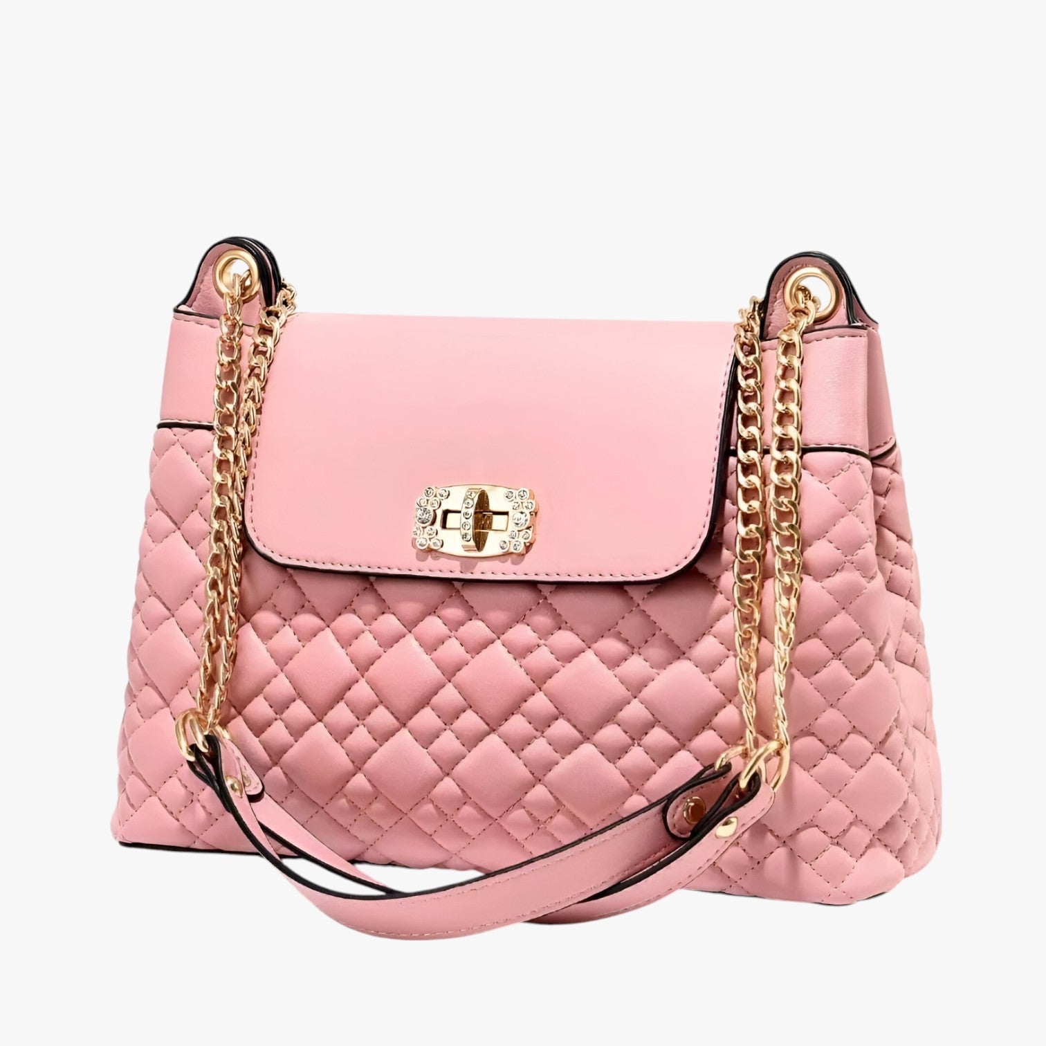 Isla | Elegant og praktisk skuldertaske i kurvdesign - Lyserød - bags - {{ product_tags }