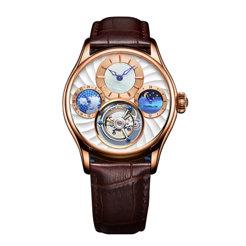 Helio | Tourbillon luksus mekanisk ur - Hvid rose - Helio | Tourbillon luksus mekanisk ur- €25 - {{ product_tags }