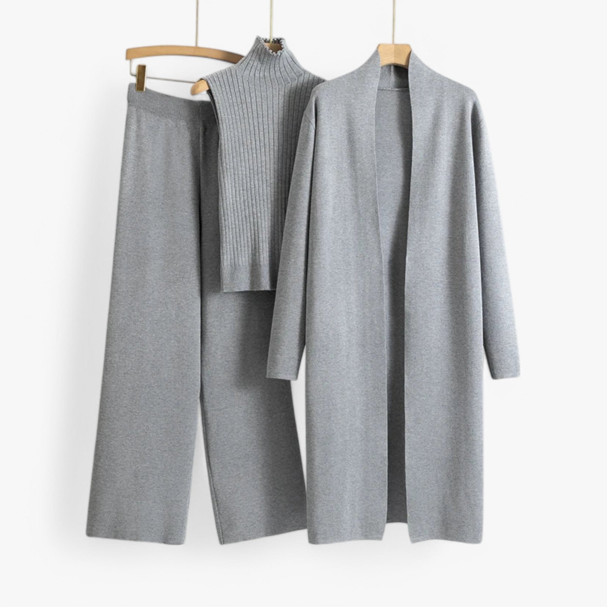 Ivy I Vintage Strikkesæt i 3 dele - Grå En størrelse - women's fashion - {{ product_tags }