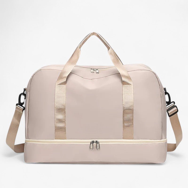 Ysabel | Udvidelig rejsetaske til sport og weekendture - Beige - Ysabel | Udvidelig rejsetaske til sport og weekendture- €25 - {{ product_tags }