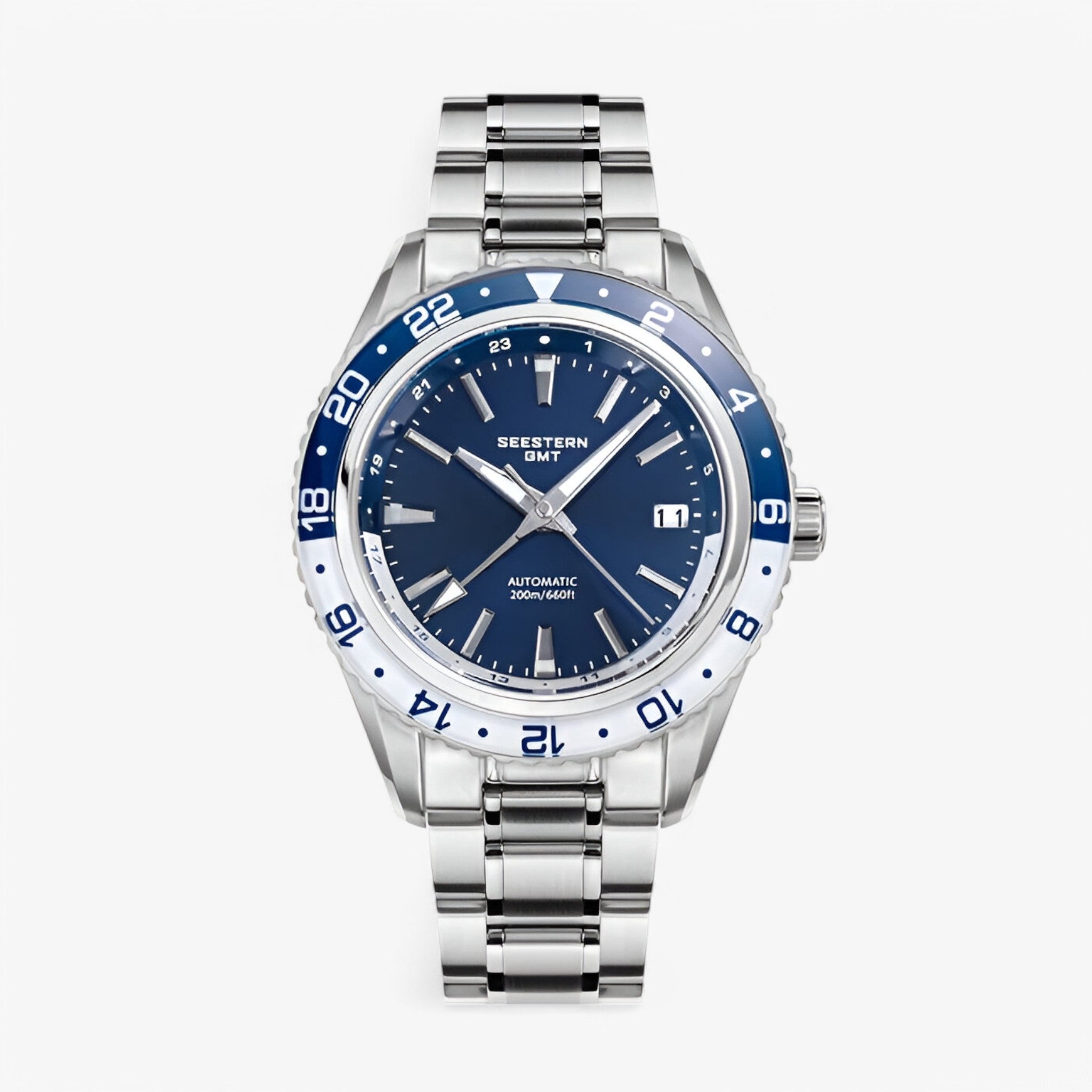Ethan | Sofistikeret Automatisk GMT Kontorur - Mørkeblå - watches - {{ product_tags }