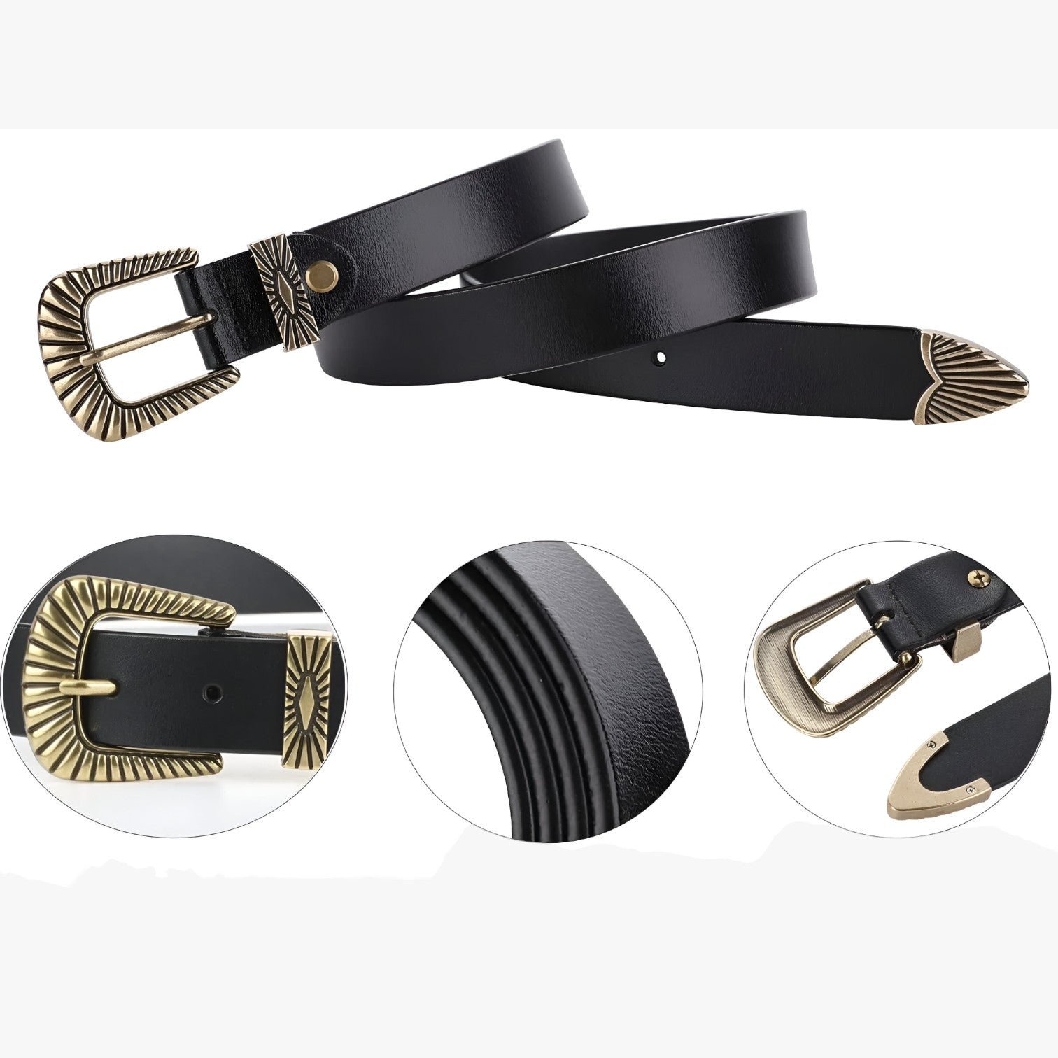 Veronica | Western læderbælte til jeans - - men's fashion - {{ product_tags }