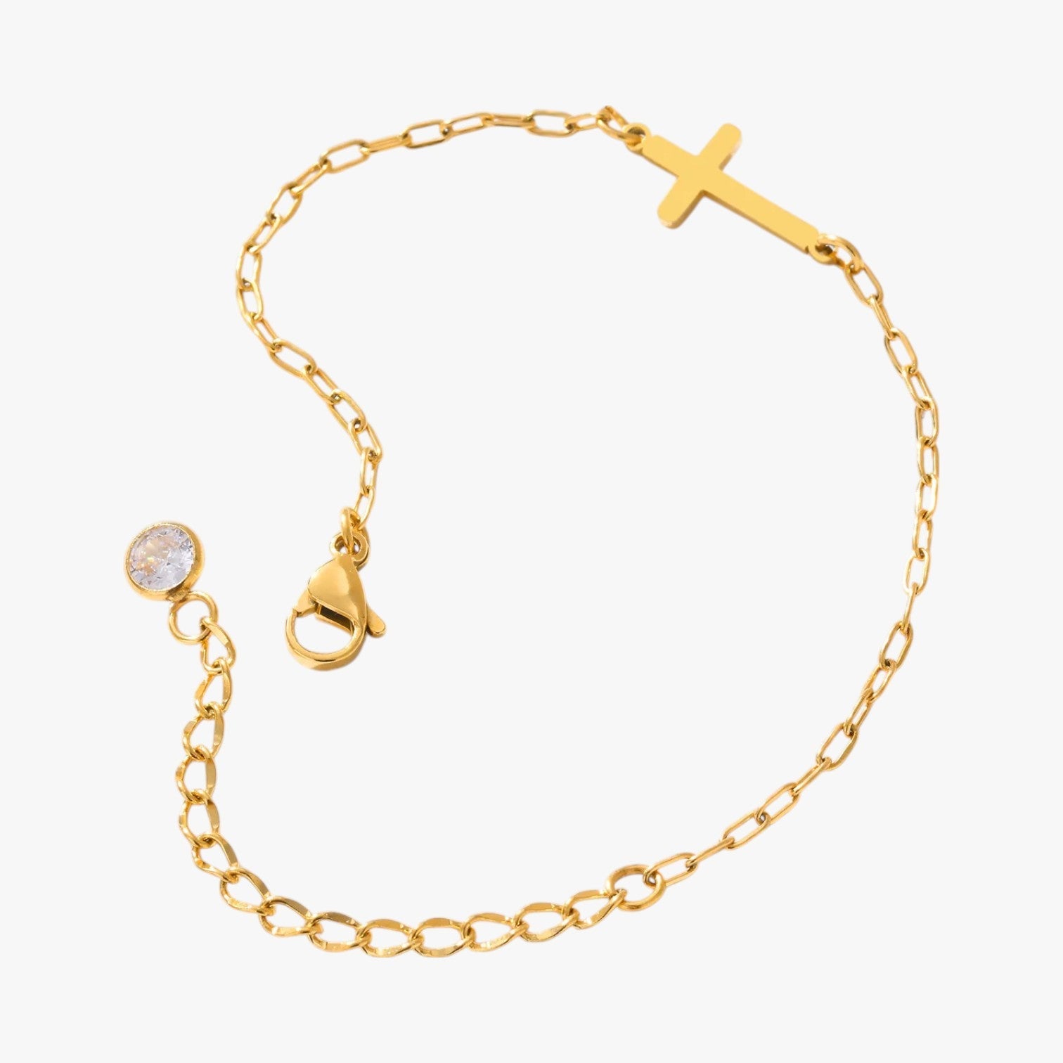 Elisa | Armbånd med kors i rustfrit stål – Vandtæt elegance - - Elisa | Armbånd med kors i rustfrit stål – Vandtæt elegance - €25 - {{ product_tags }