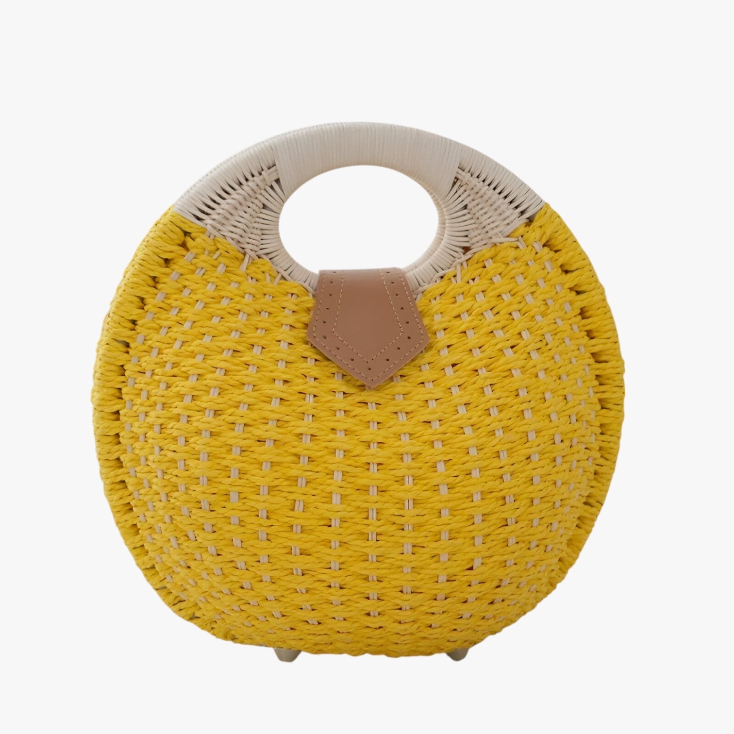 Gianna | Sommer Stråhåndtaske – Let, Stilfuld & Alsidig - Gul x28x30x15cm - bags - {{ product_tags }