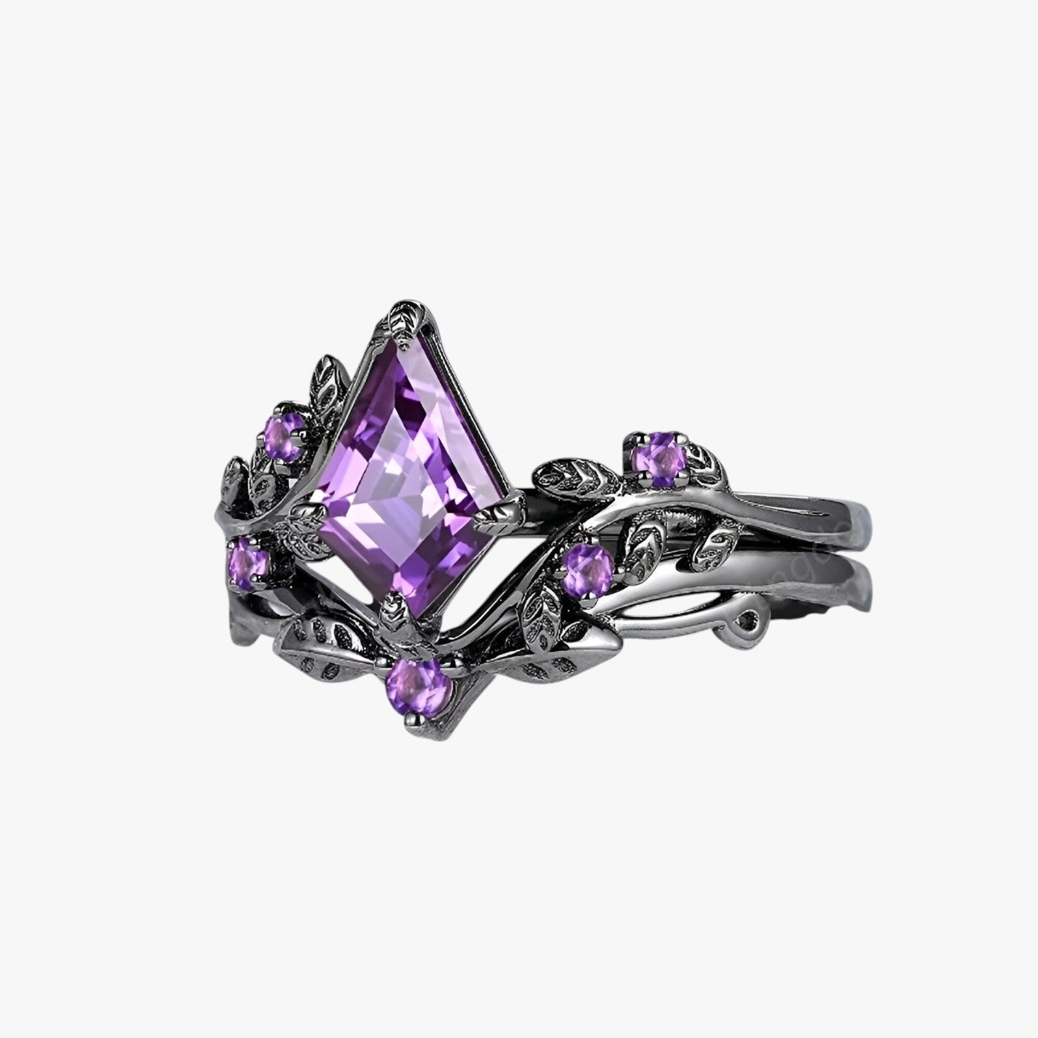 Eva | Sæt af Lilla Stabelbare Ringe i Elegant Goth Stil - - women's fashion - {{ product_tags }