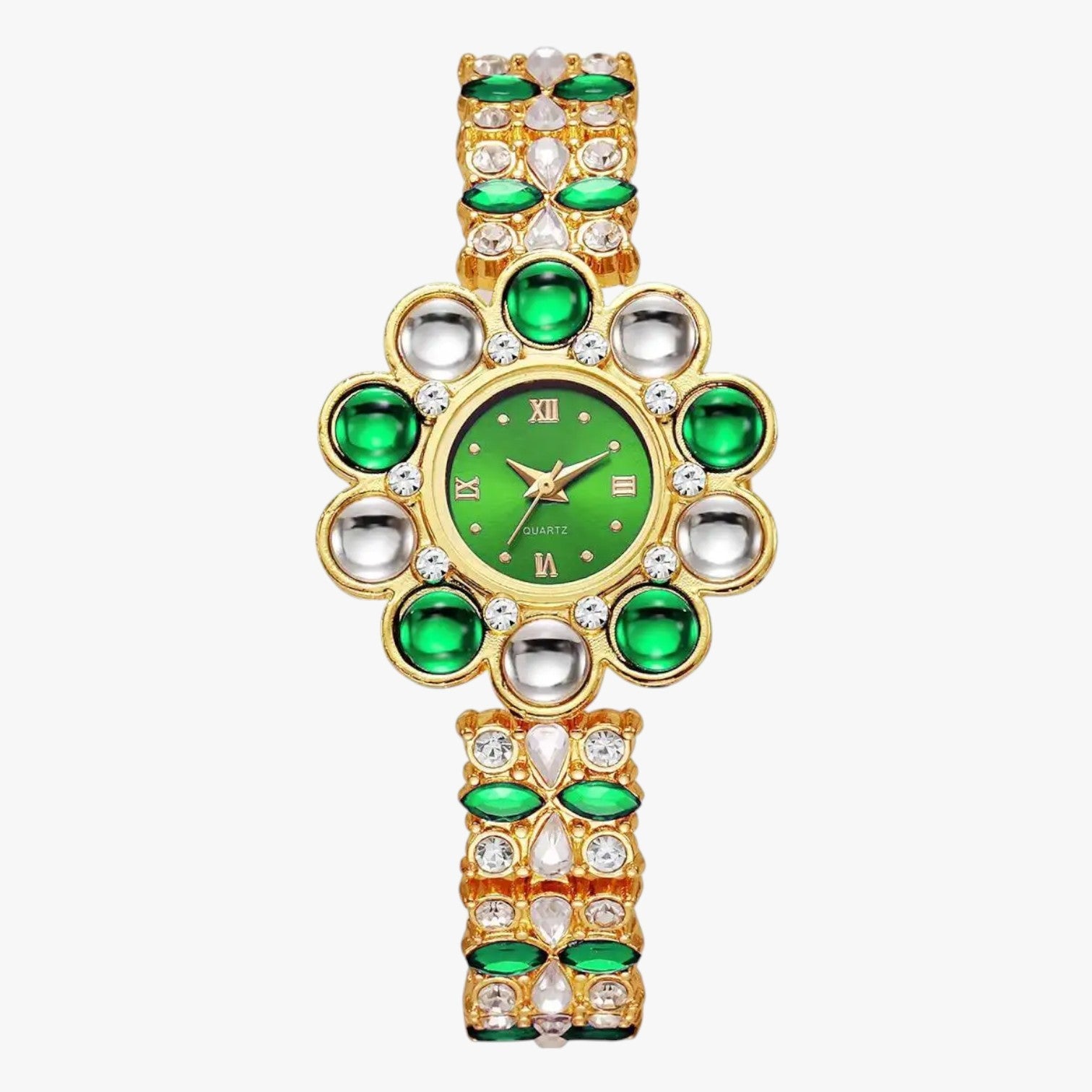 Lilliana | Elegant ur med krystalblomsterkrans - Verde - Lilliana | Elegant ur med krystalblomsterkrans - €25 - {{ product_tags }