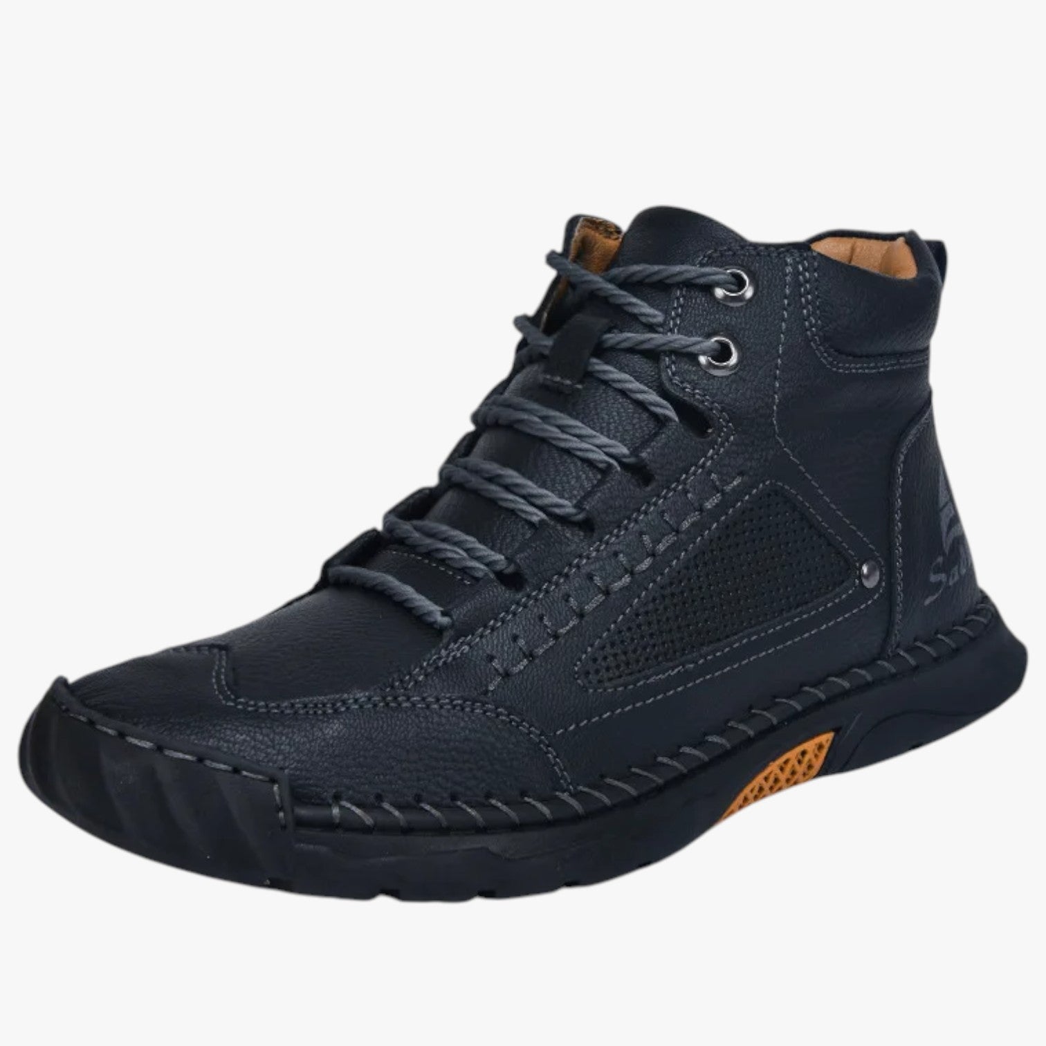 Justin | Håndlavede herresko i læder med åndbart design, casual stil premium - Sort - Justin | Håndlavede herresko i læder med åndbart design, casual stil premium - €25 - {{ product_tags }