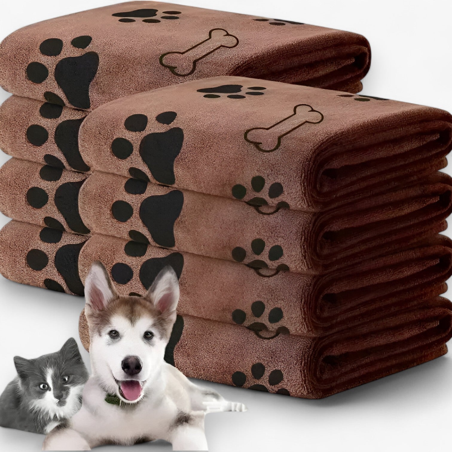 Rex | Sneldrogende Microfiber Håndklæde til Hunde & Katte - Brun 60cm - other - {{ product_tags }