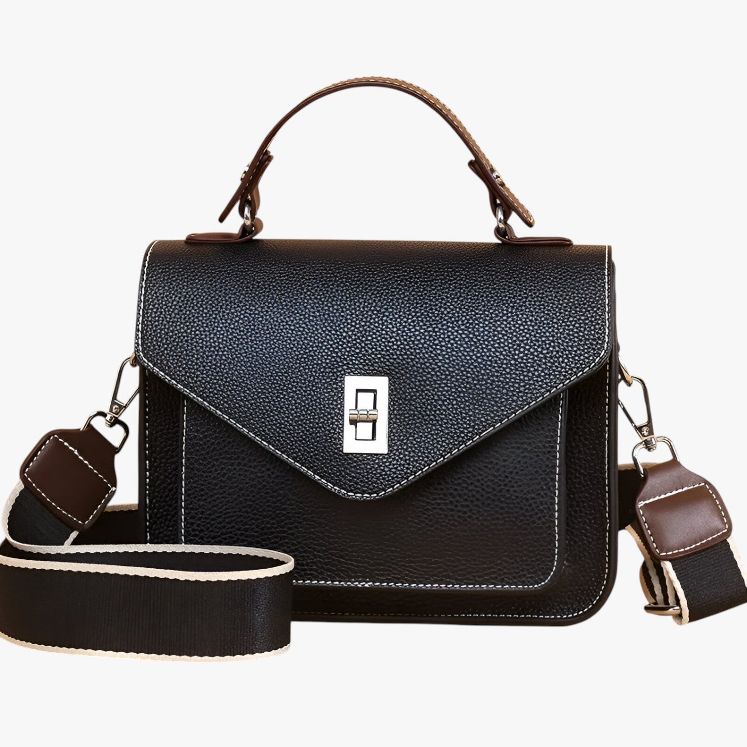 Valerie | Luksuslædertaske i ægte læder - sort - bags - {{ product_tags }