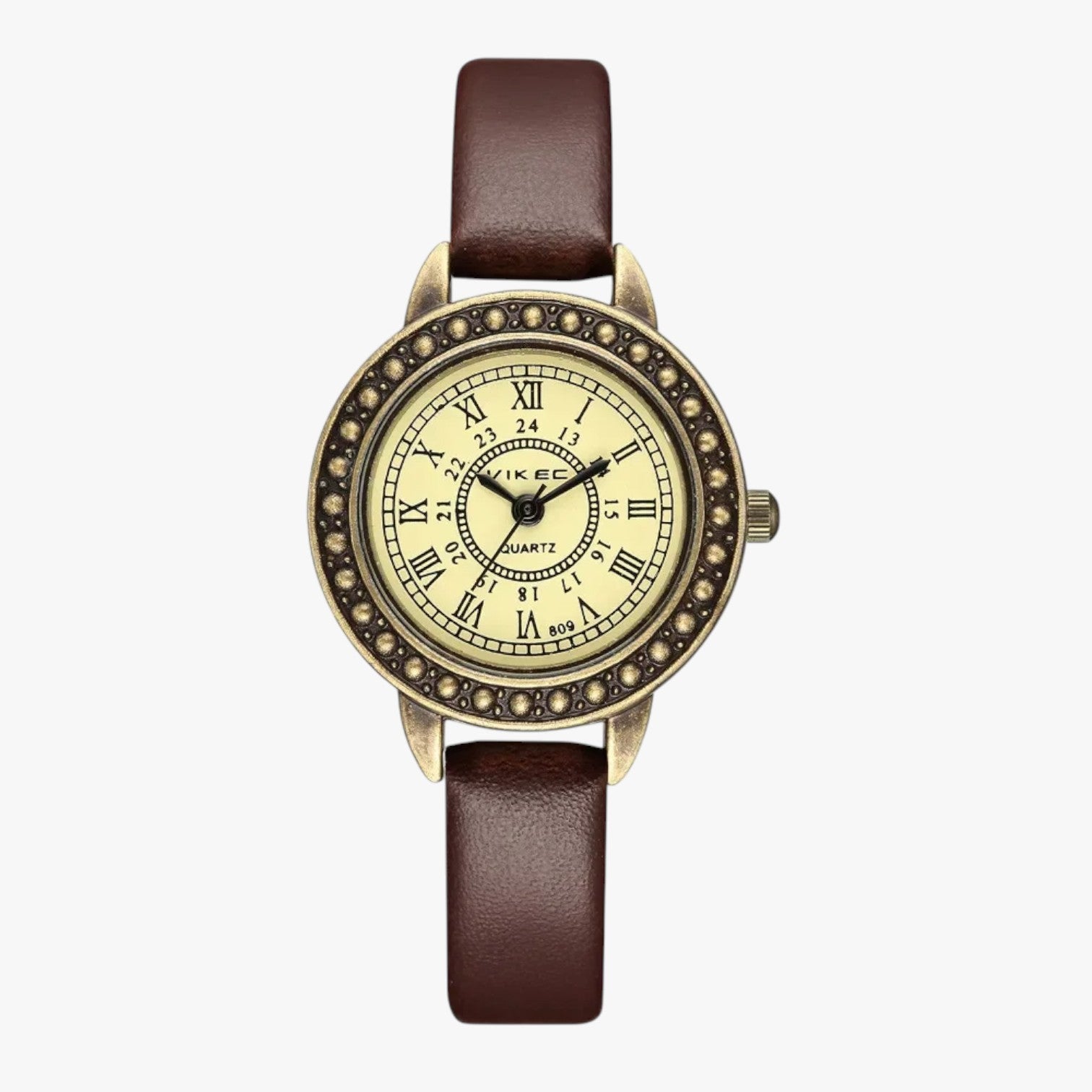 Laurel | Vintage læderur med romersk urskive - Brun - watches - {{ product_tags }