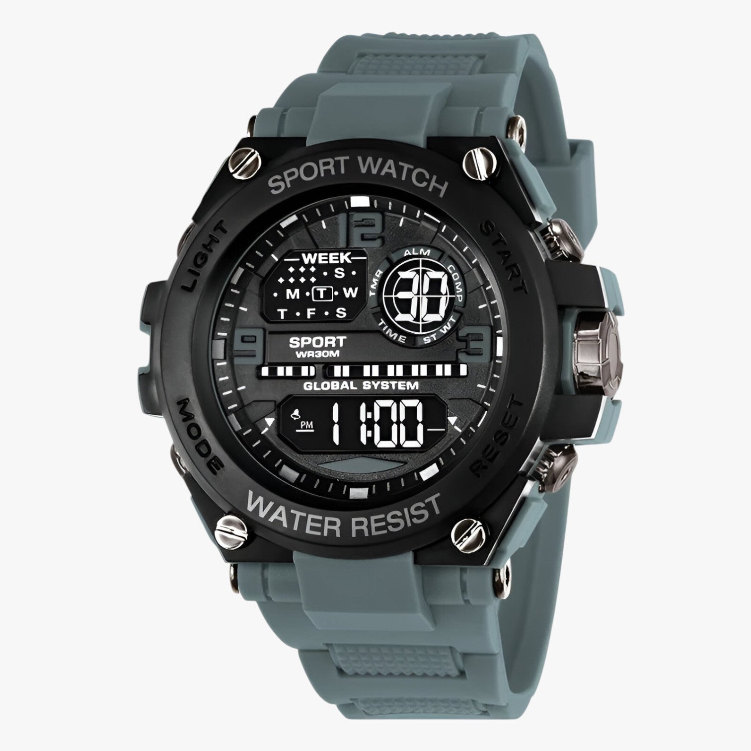 Kevin | Vandafvisende sportur med stødbeskyttelse - Grå - watches - {{ product_tags }