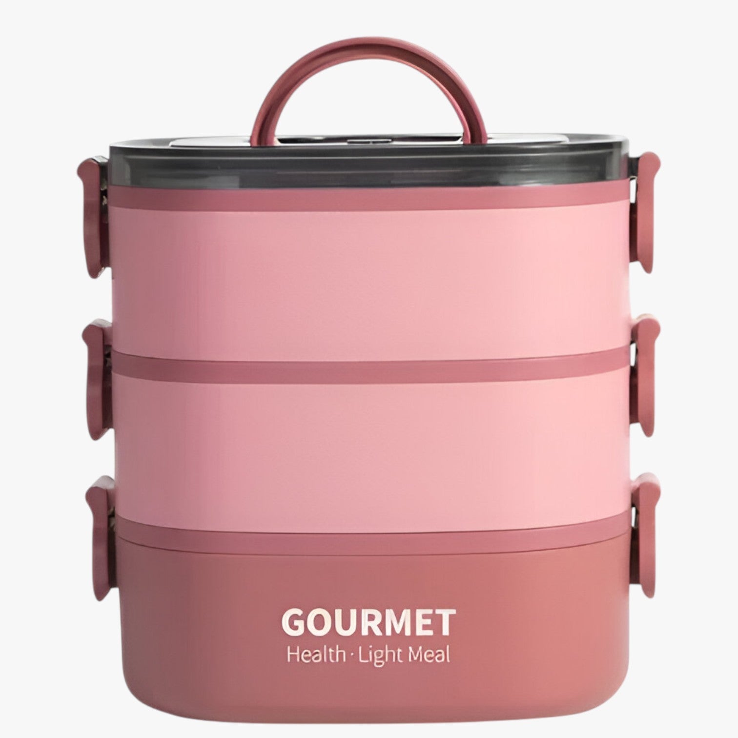 Frankie | 2000ML Vandsikret Madkasse med 3 Rum - Lyserød 3 2000ml - house & garden - {{ product_tags }