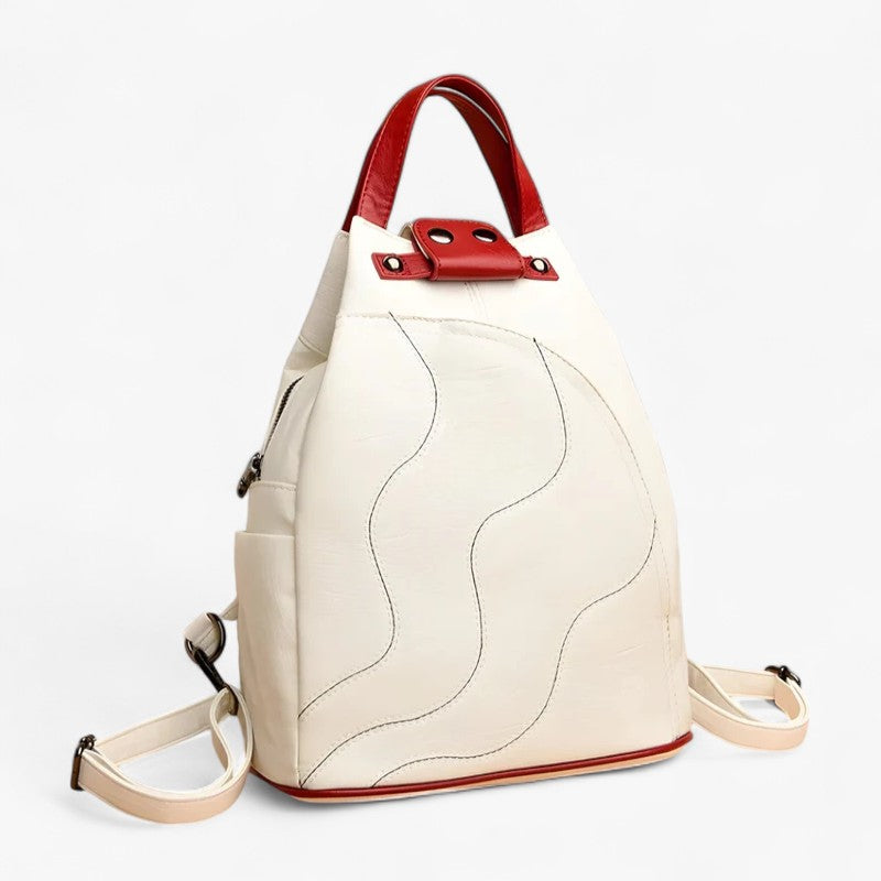 Aubree | Stilfuld læder rygsæk - Rummelig, sikker og perfekt til rejser - Beige - bags - {{ product_tags }