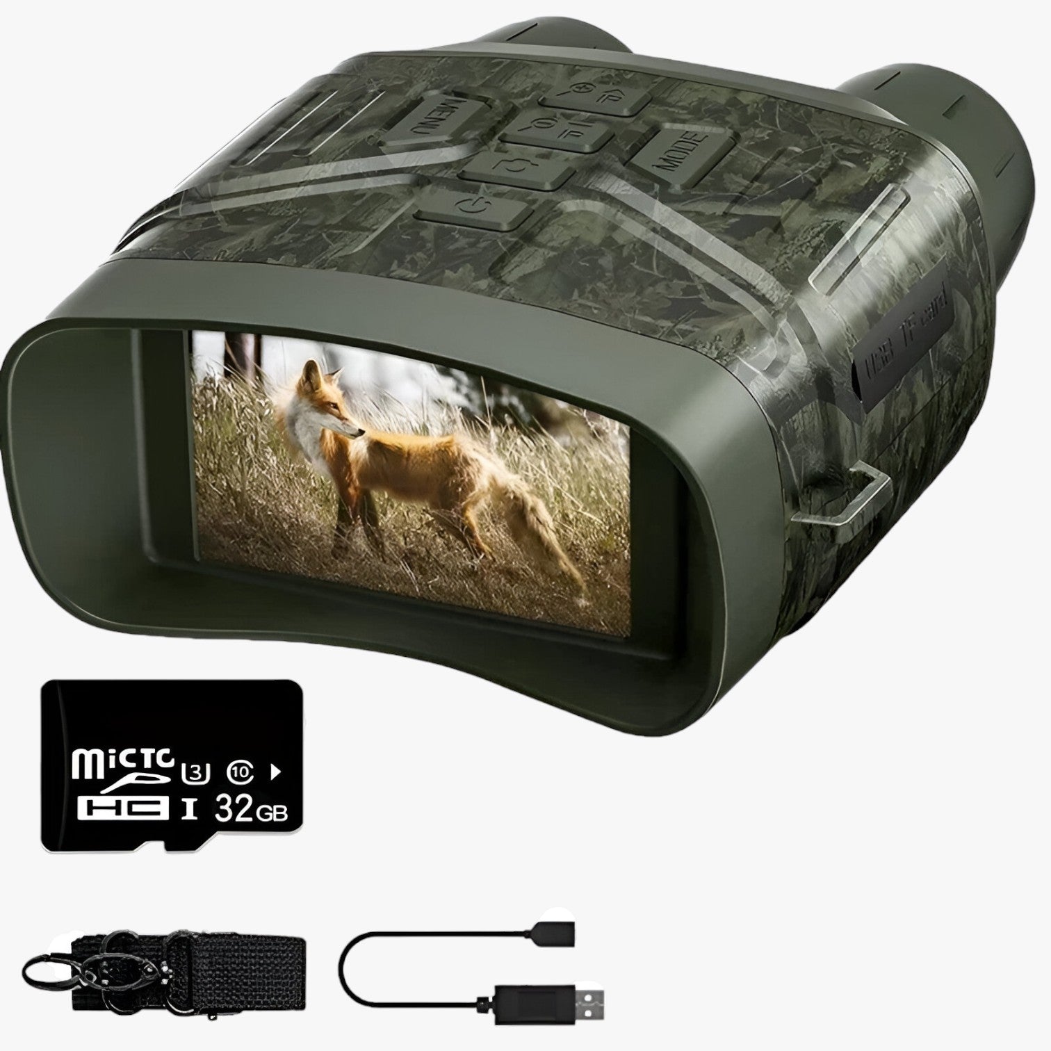 Achille | 4K natte syn kikkert med optagelse og 5X zoom - Camouflage -32GB - Achille | 4K natte syn kikkert med optagelse og 5X zoom- €25 - {{ product_tags }