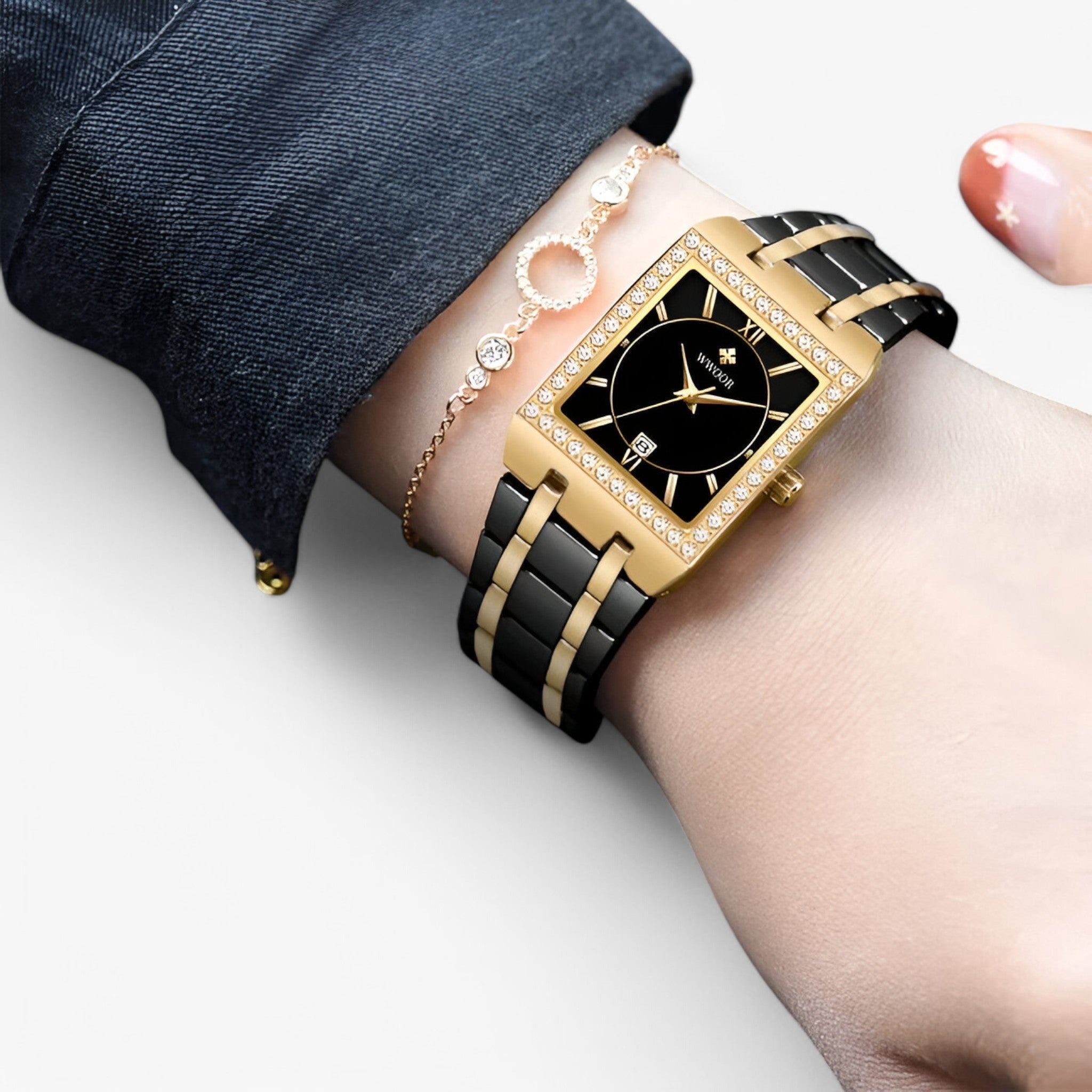 Celeste | Dameur med firkantede diamanter - - watches - {{ product_tags }