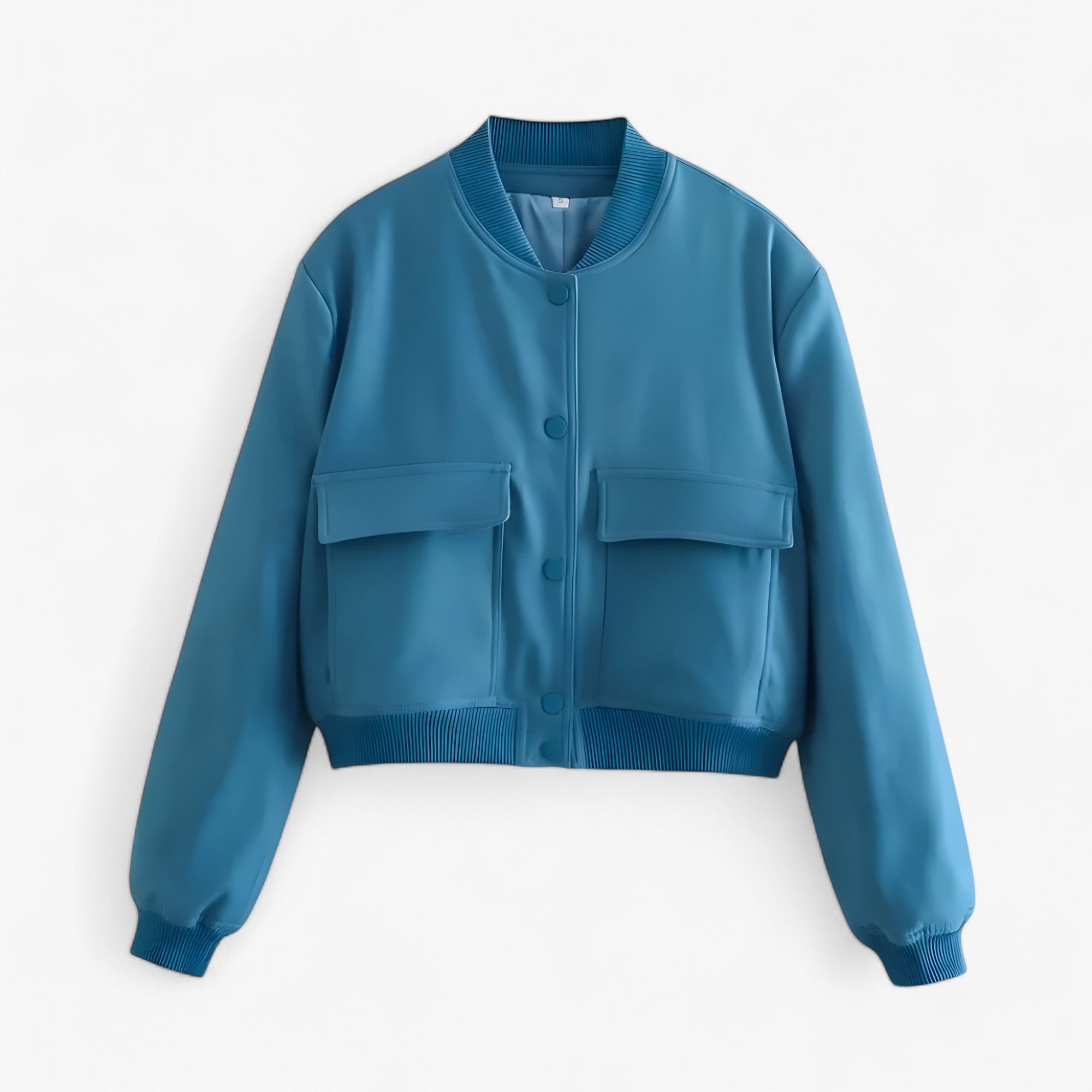 Skyler | Damernes bomberjakke – Efterår/Vinter cropped - Blå - women's fashion - {{ product_tags }