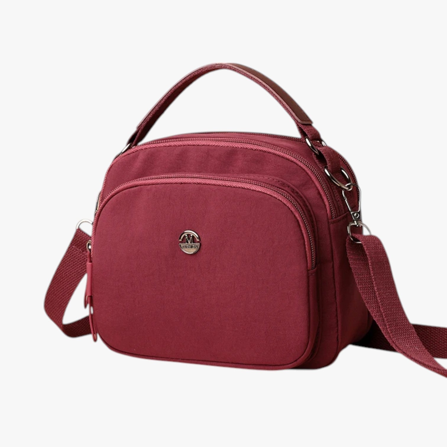Claire | Letvægt, holdbar og kompakt nylon skuldertaske - Bourgogne (20cm< Maksimal Længde <30cm) - Claire | Letvægt, holdbar og kompakt nylon skuldertaske - €25 - {{ product_tags }