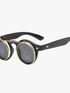 Zain | Retro unisex solbriller med dobbelt linse flip & UV-beskyttelse