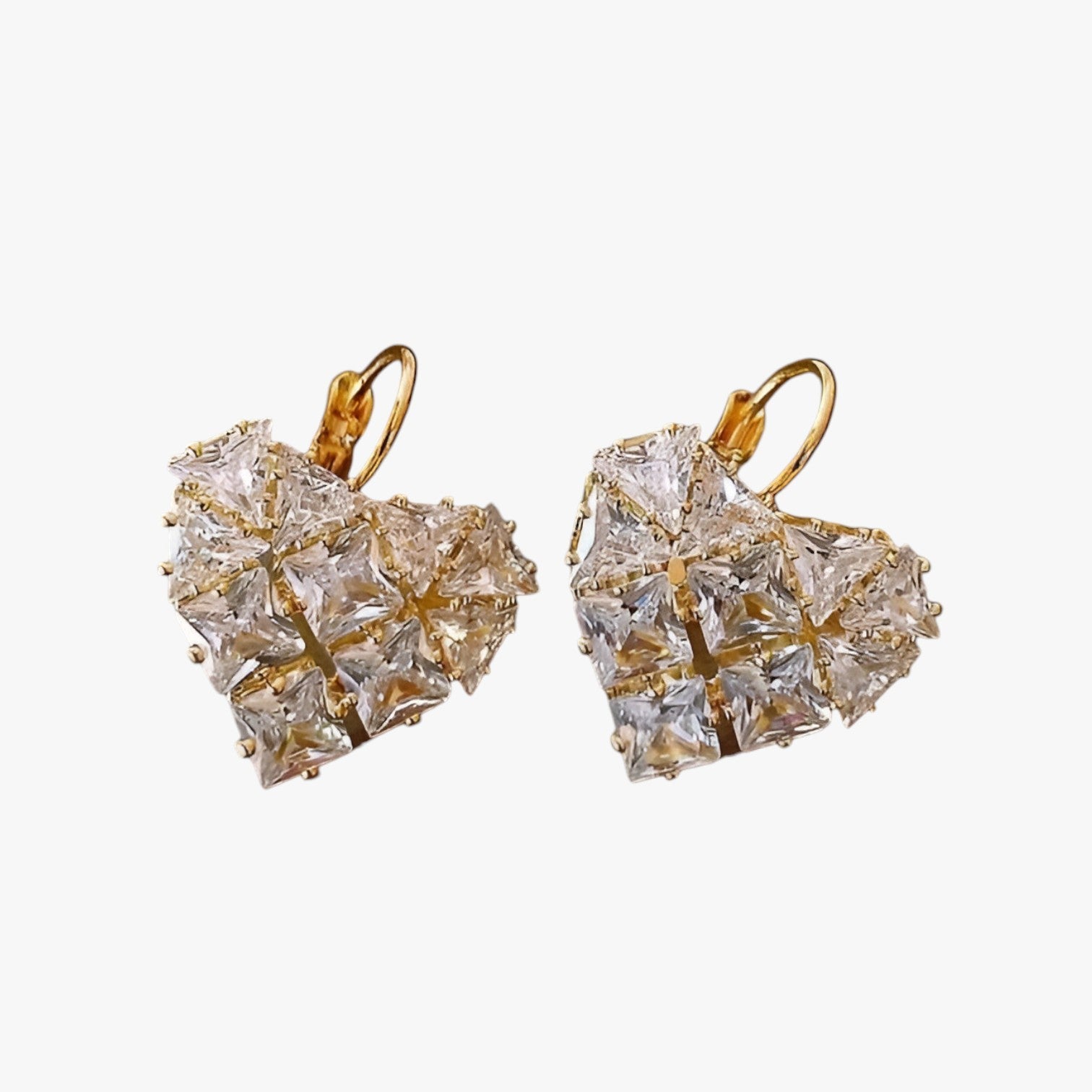 Amélie | Franske luksus hjerteøreringe med zirkonia - guld - women's fashion - {{ product_tags }