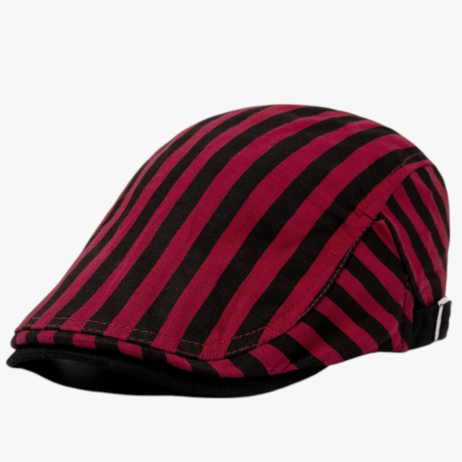 Blake | Sommerhue i bomuld og linned vintage - Burgundy Striber Justerbar 54-59 cm - Blake | Sommerhue i bomuld og linned vintage - €25 - {{ product_tags }