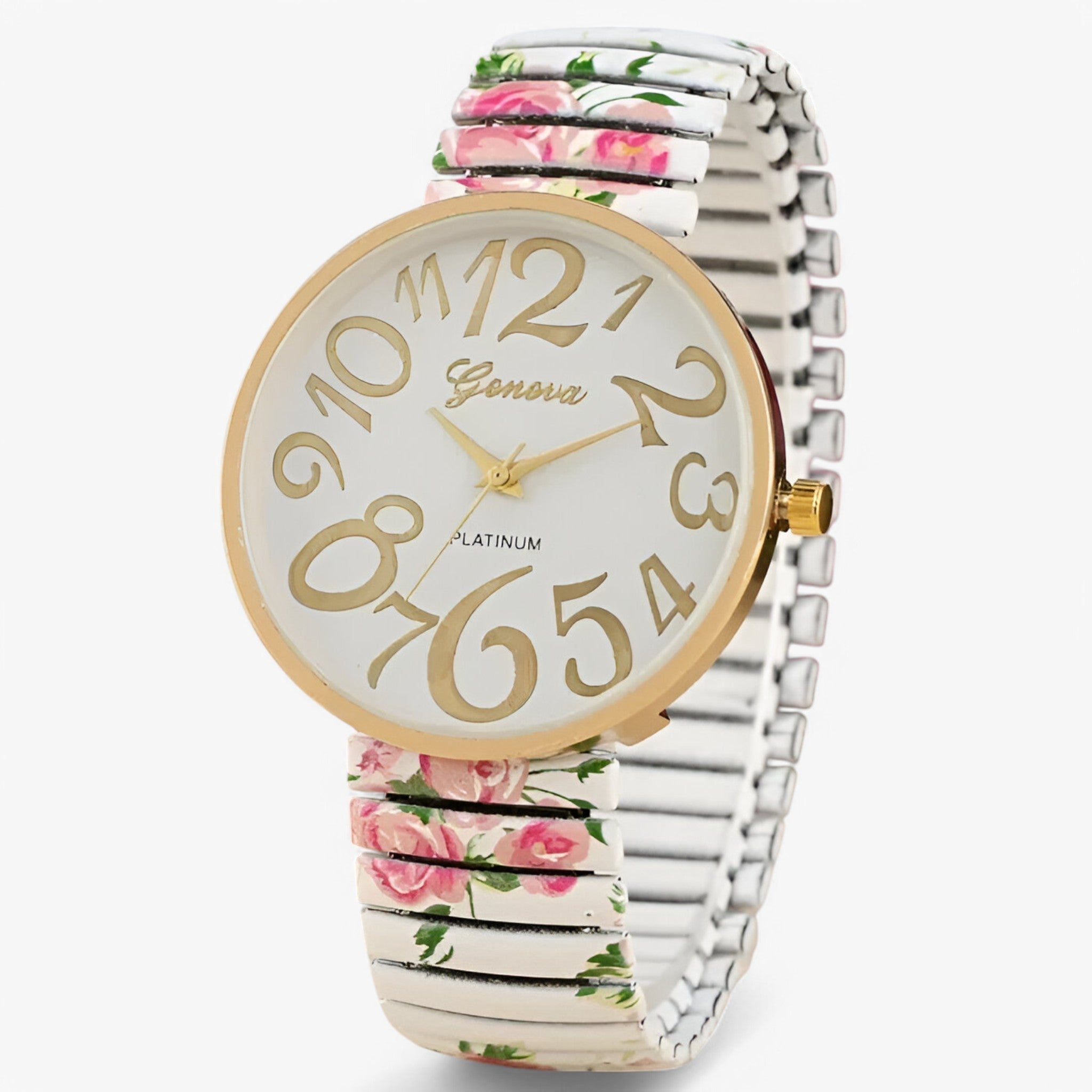 Janine | Damesur med store tal og elastisk rem - - watches - {{ product_tags }