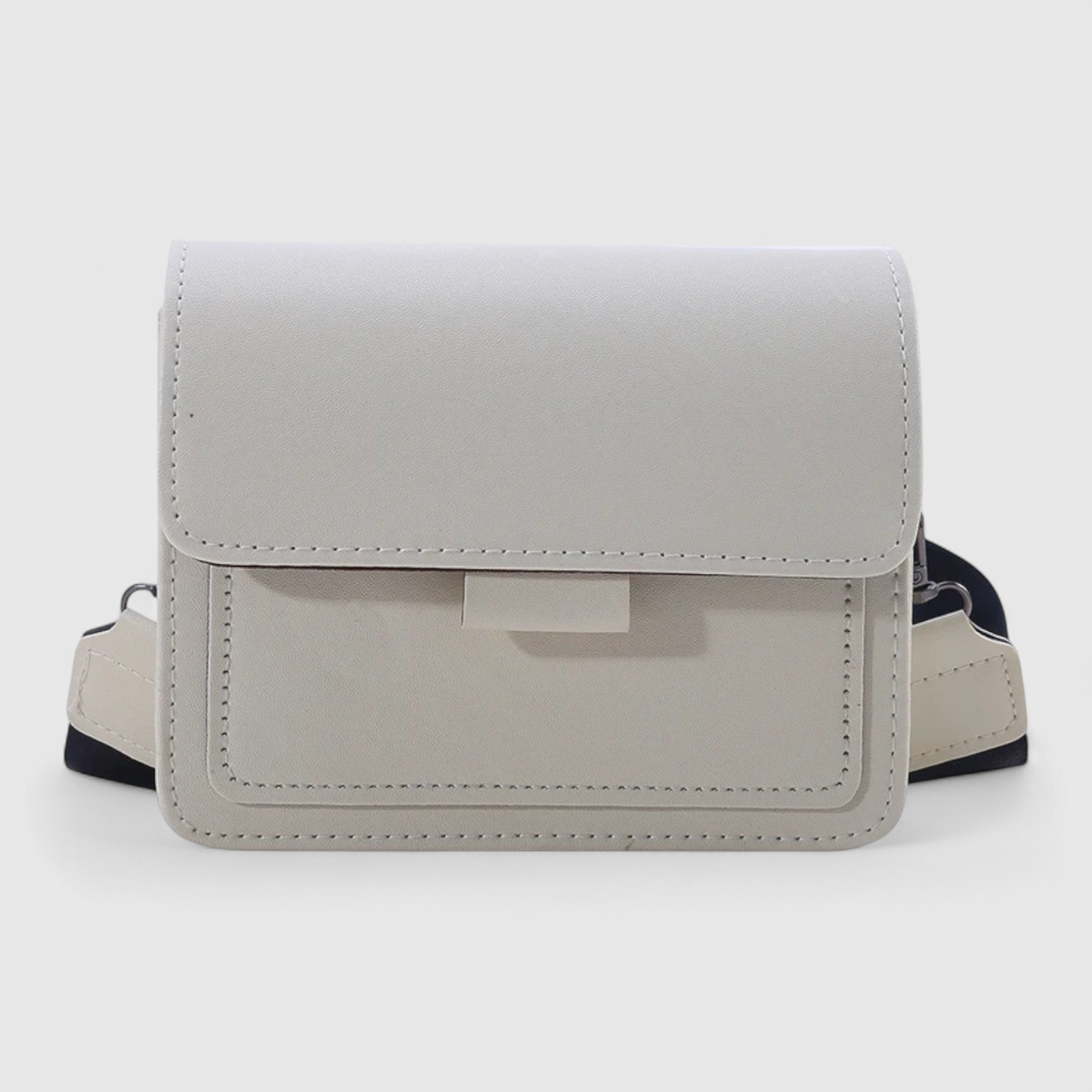 Clara | Retro og Rummelig Skuldertaske med Bred Rem - hvid - bags - {{ product_tags }