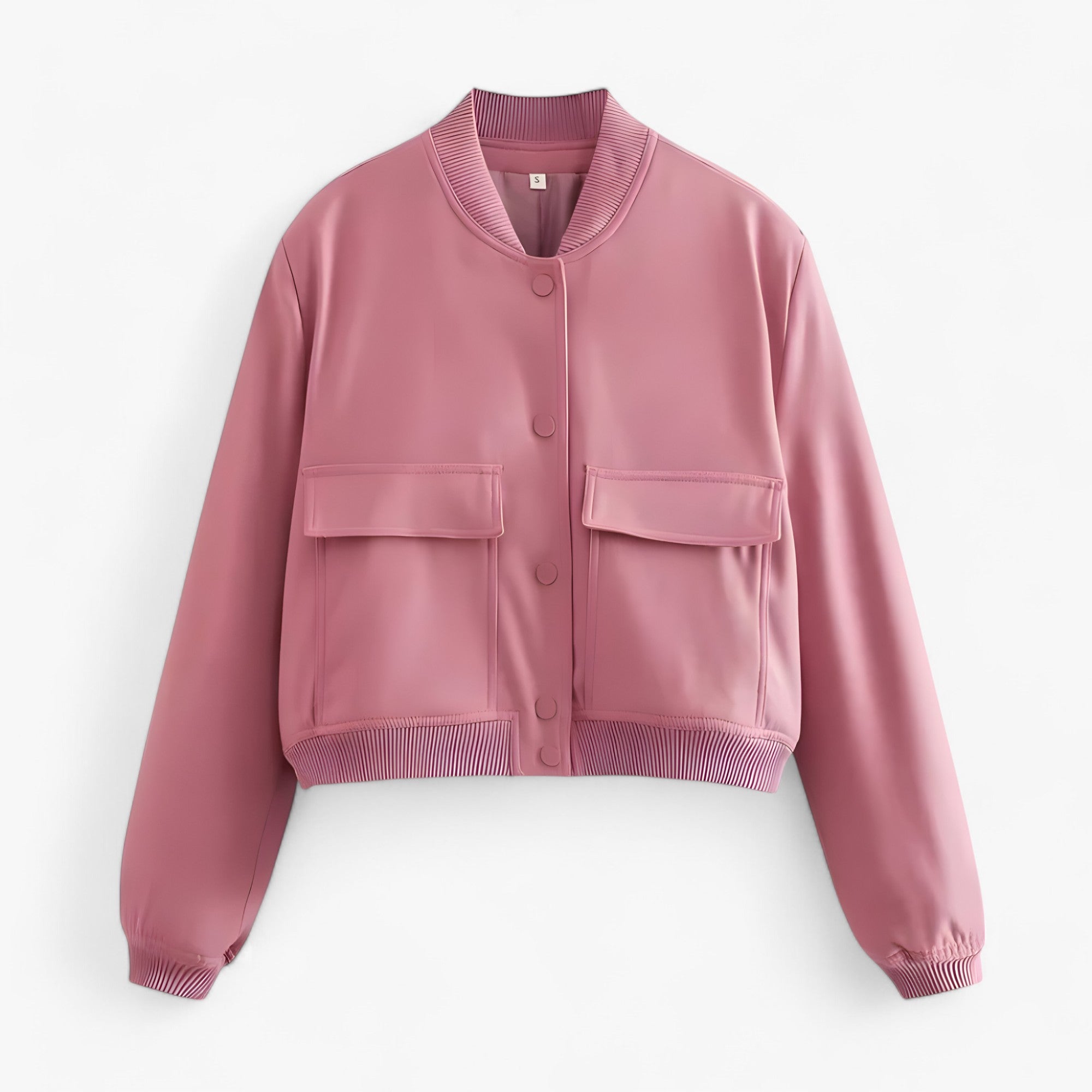 Skyler | Damernes bomberjakke – Efterår/Vinter cropped - Rosa - women's fashion - {{ product_tags }