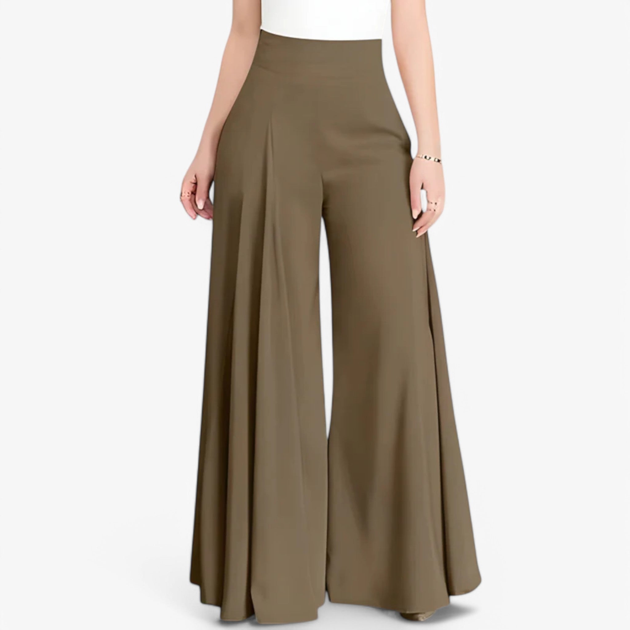 Anna | Bukser med vide ben - smarte og behagelige - Brun - women's fashion - {{ product_tags }