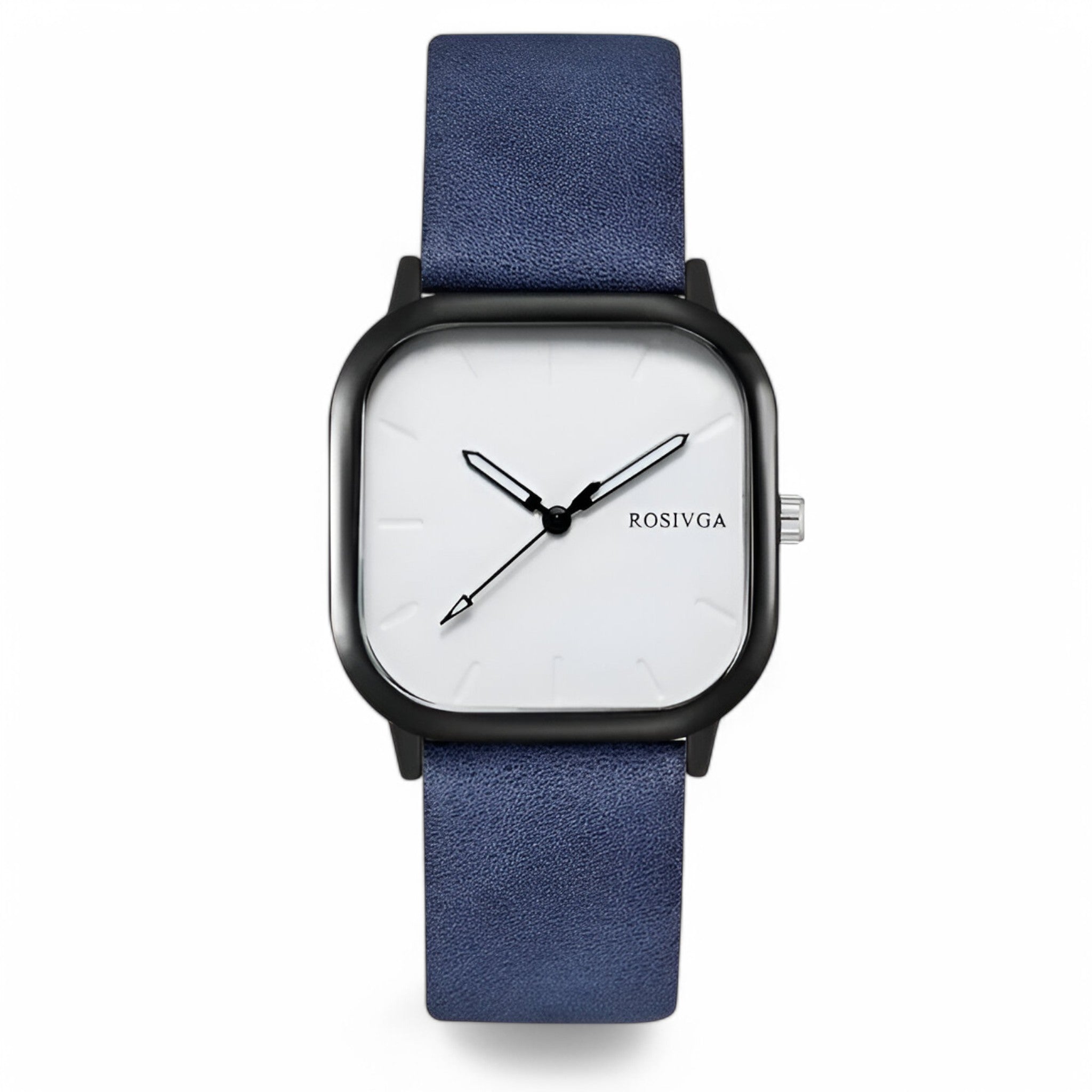 Elias | Kvartsur i PU læder med firkantet urskive - Blå - watches - {{ product_tags }