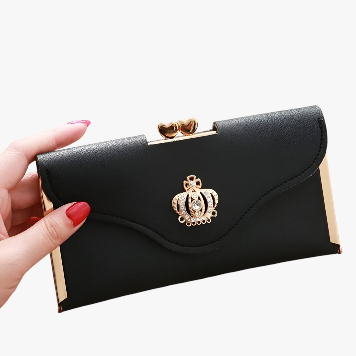 Sheryl | Luxe damespung - Stilrent design, rummelig indretning - Sort - bags - {{ product_tags }
