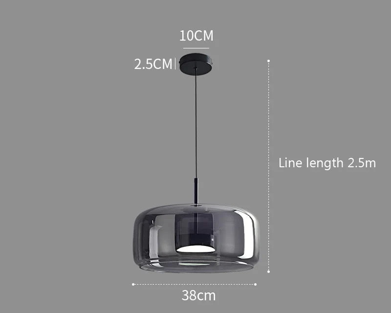 Luksus Glas & Metal Pendellampe - Elegant Hængelys - 38cm sort - Home Decor - {{ product_tags }