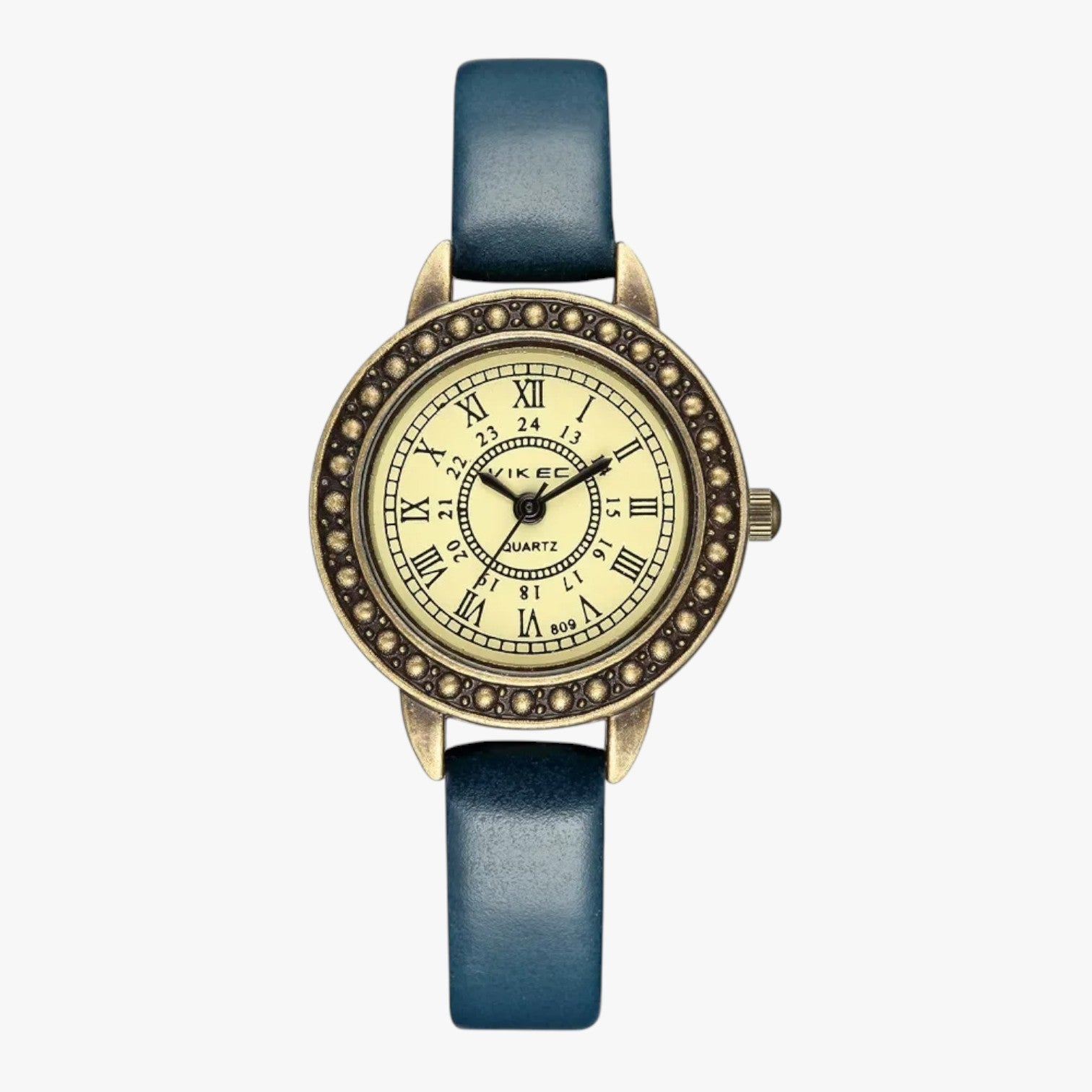 Laurel | Vintage læderur med romersk urskive - Blå - watches - {{ product_tags }