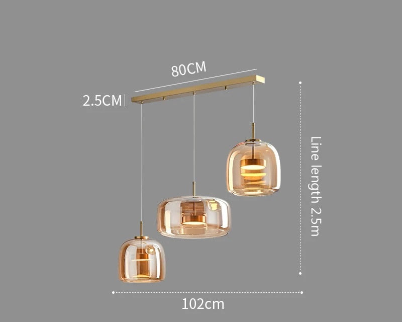 Luksus Glas & Metal Pendellampe - Elegant Hængelys - Design 3 Lang - guld - Home Decor - {{ product_tags }