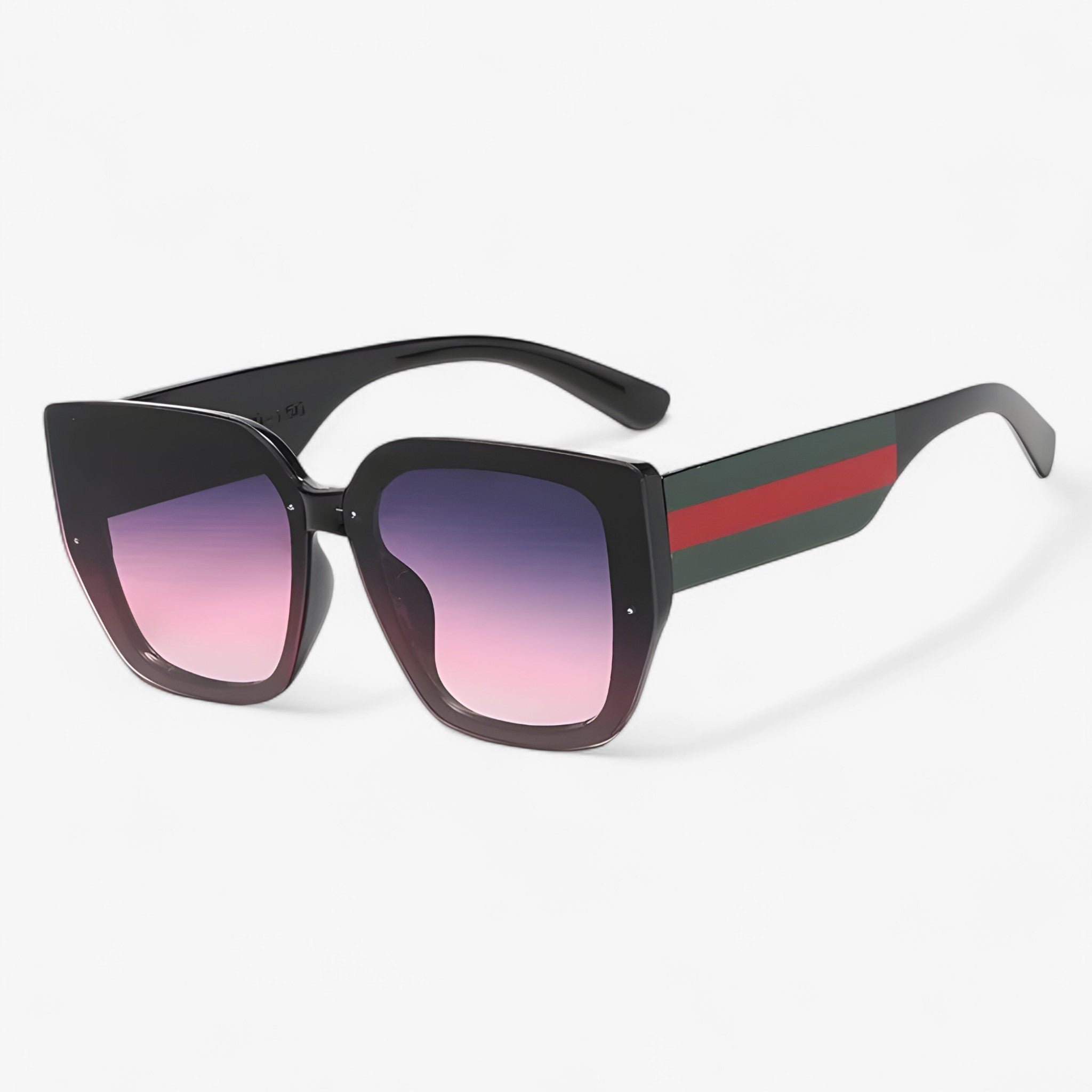 Roco | Multi-farvet polygonal retro-solbrille til damer - Grå Lyserød - women's fashion - {{ product_tags }
