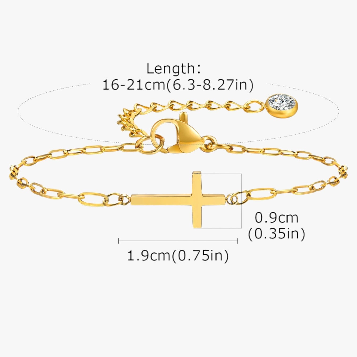 Elisa | Armbånd med kors i rustfrit stål – Vandtæt elegance - - Elisa | Armbånd med kors i rustfrit stål – Vandtæt elegance - €25 - {{ product_tags }