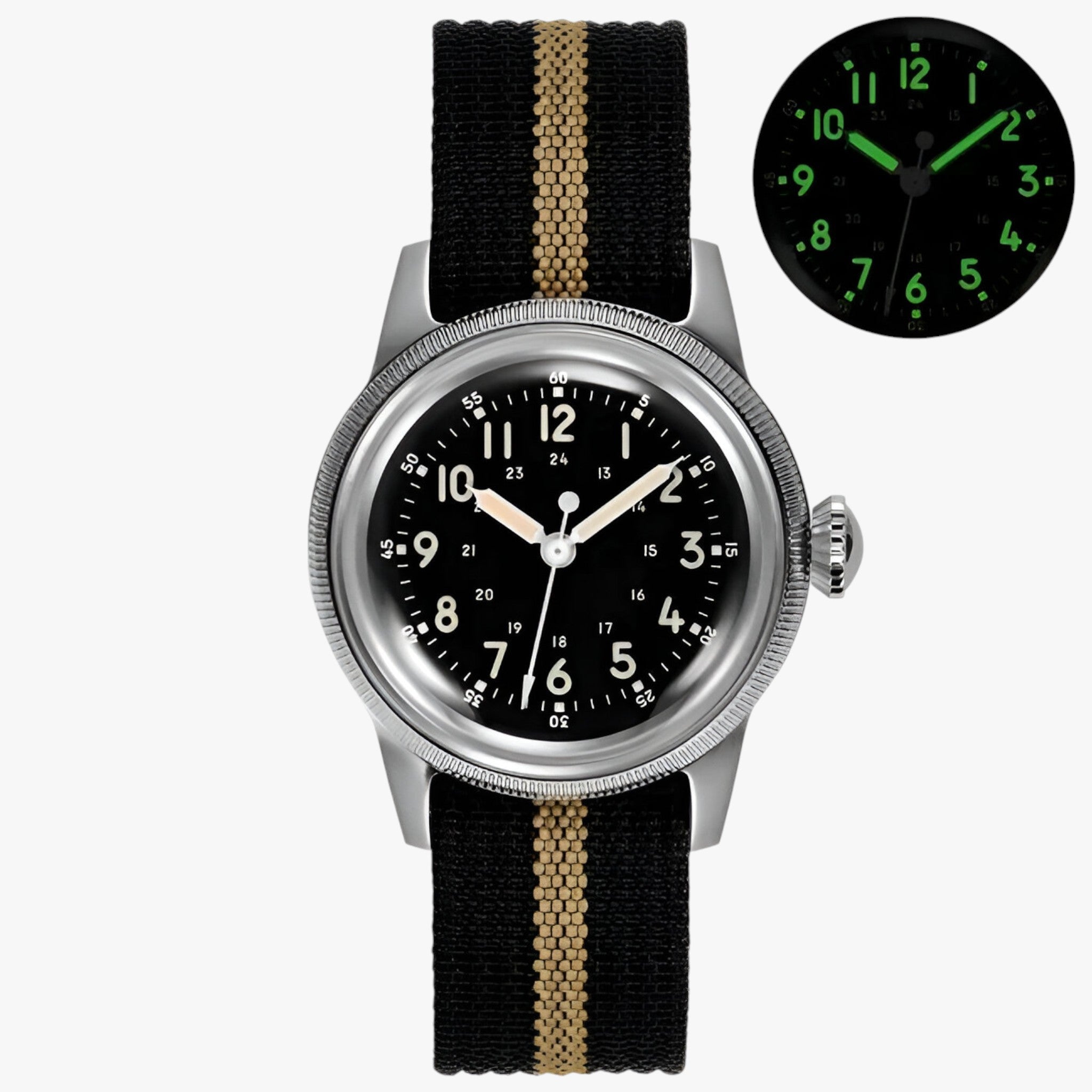 Enzo | Præcis vintage militærur - Sort Sølv - watches - {{ product_tags }