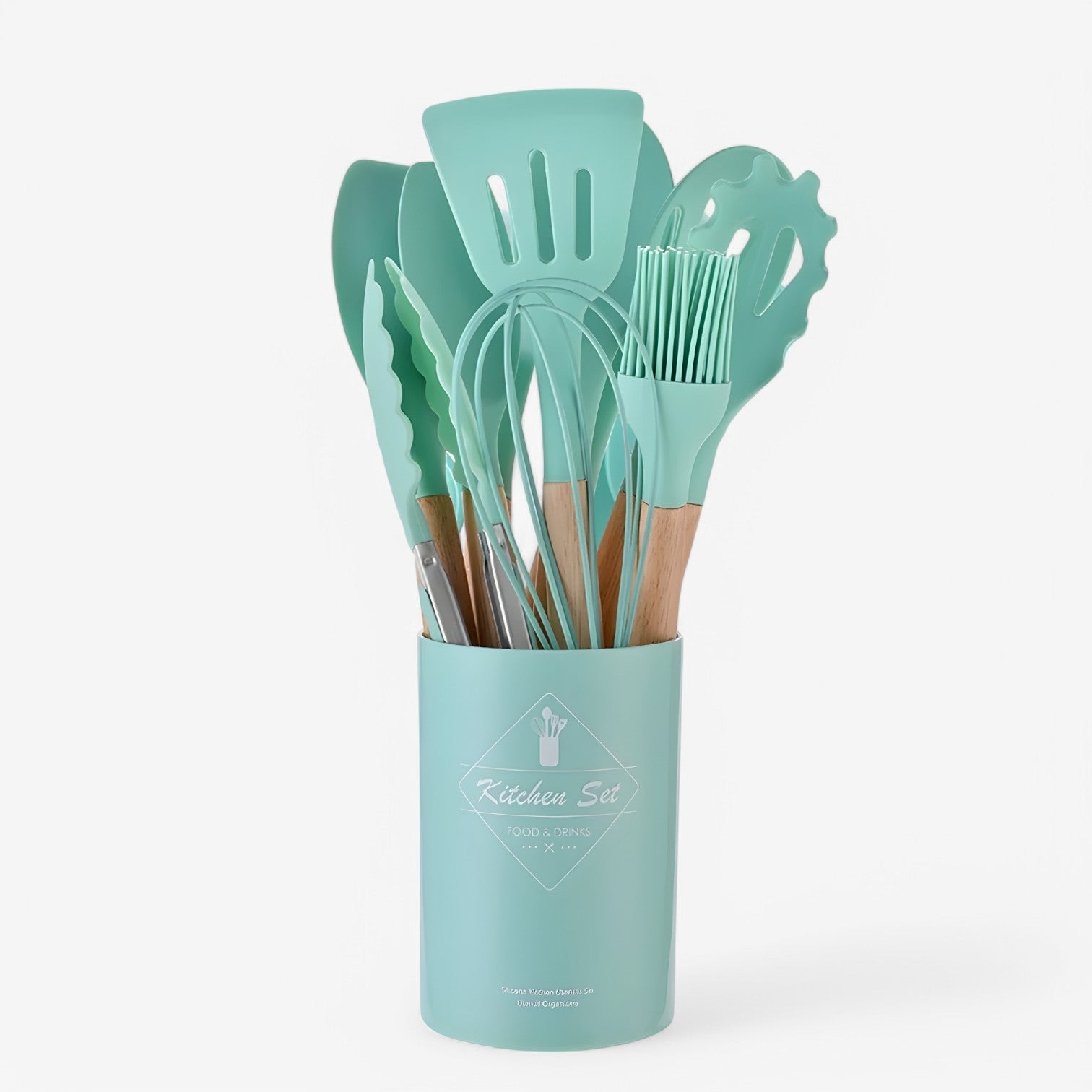 Triana | Silikone køkkenredskaber – varmebestandige, non-stick og holdbare - Mintgrøn 12Stykker - house & garden - {{ product_tags }