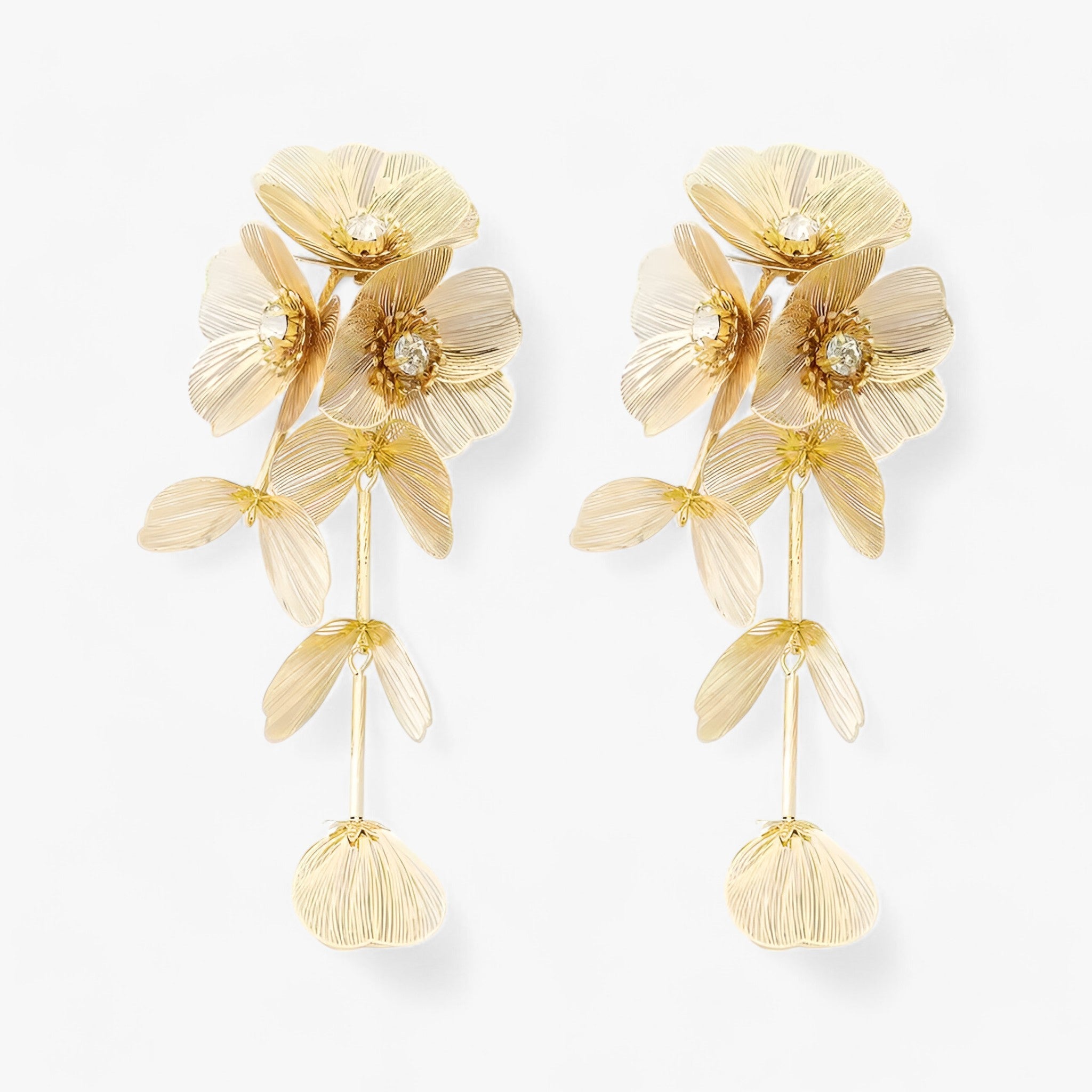 Zoë | Vintage Blomst Kwastøreringe – Elegant og Unik - Guld 3 - women's fashion - {{ product_tags }