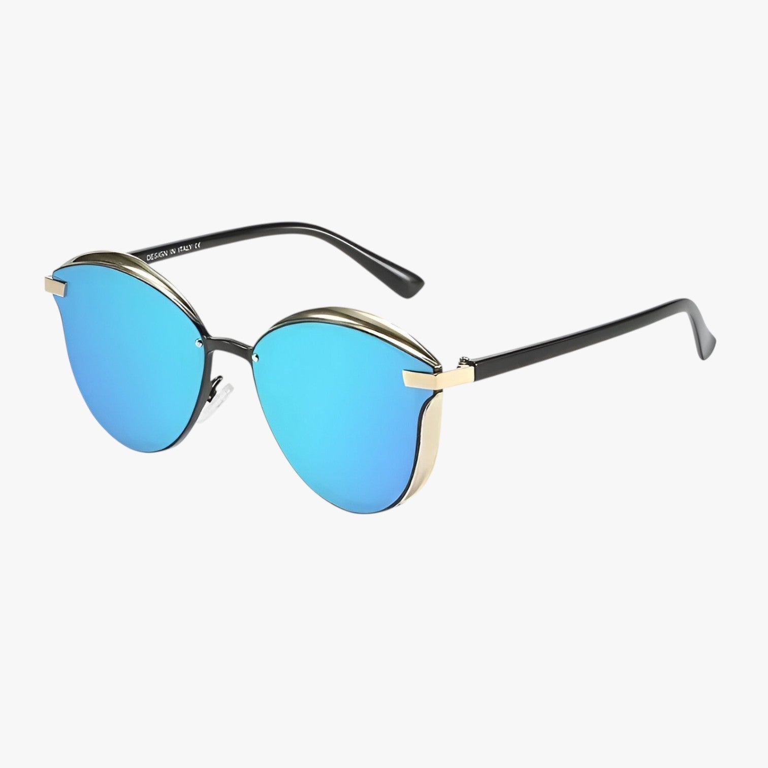 Adelina | Gepolariseret rund solbrille – chique UV-beskyttelse til kvinder - Guld Blå - women's fashion - {{ product_tags }