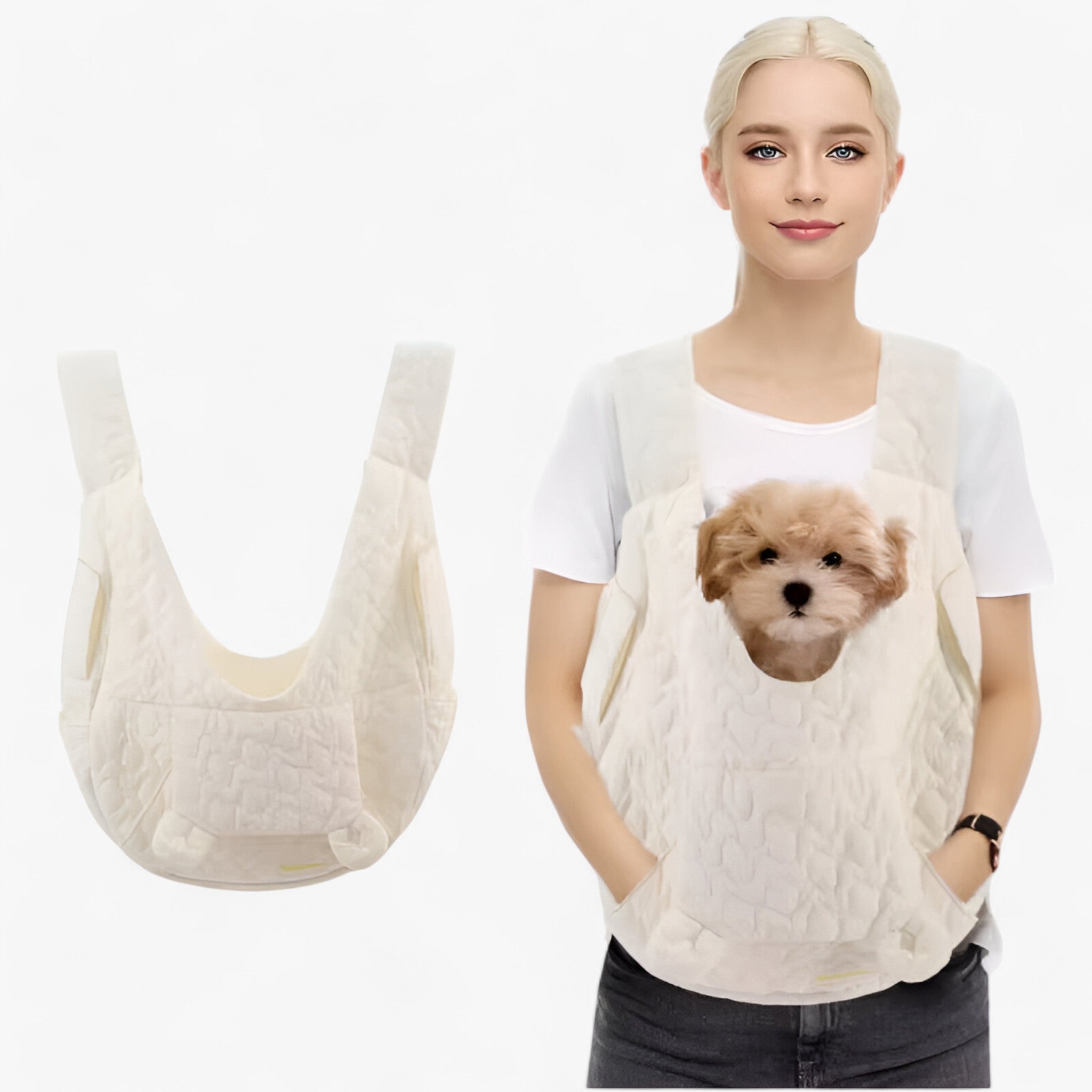 PetVoyager | Ekstra Rummelig Transporttaske - Komfortabel, Vandtæt & Vindafvisende - hvid M - bags - {{ product_tags }