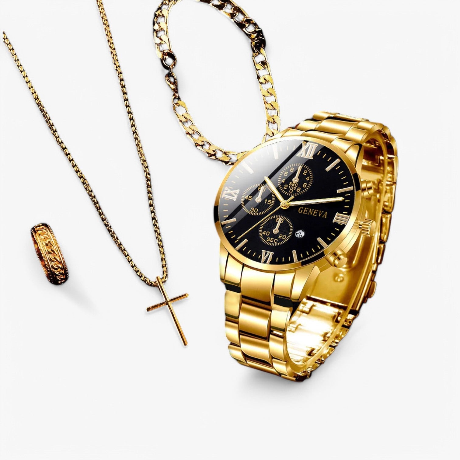 Moritz | Guld romersk ur sæt – Stilfuld og komplet - - watches - {{ product_tags }