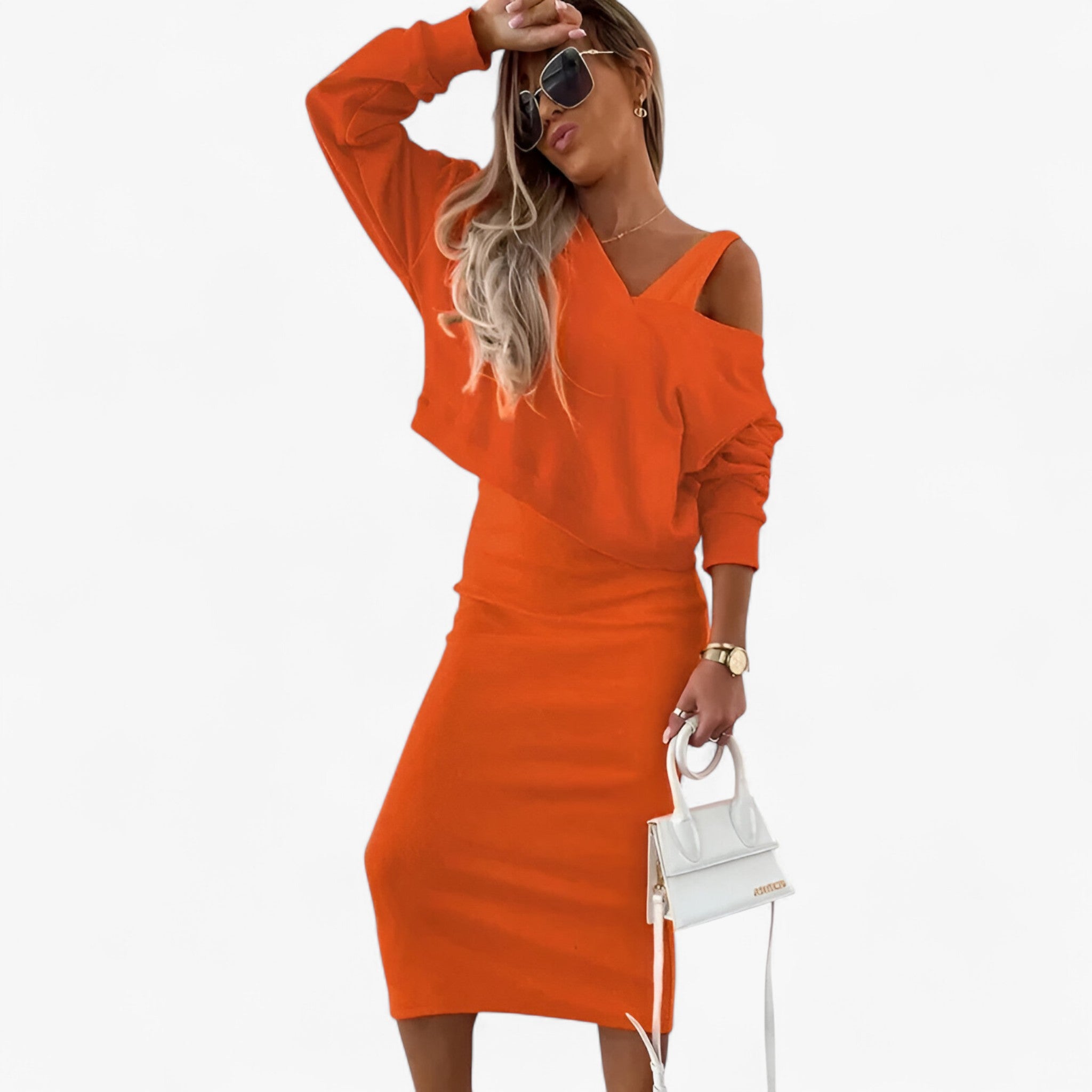 Lea | Sweater og kjole sæt – Behageligt og sexet - Orange - women's fashion - {{ product_tags }