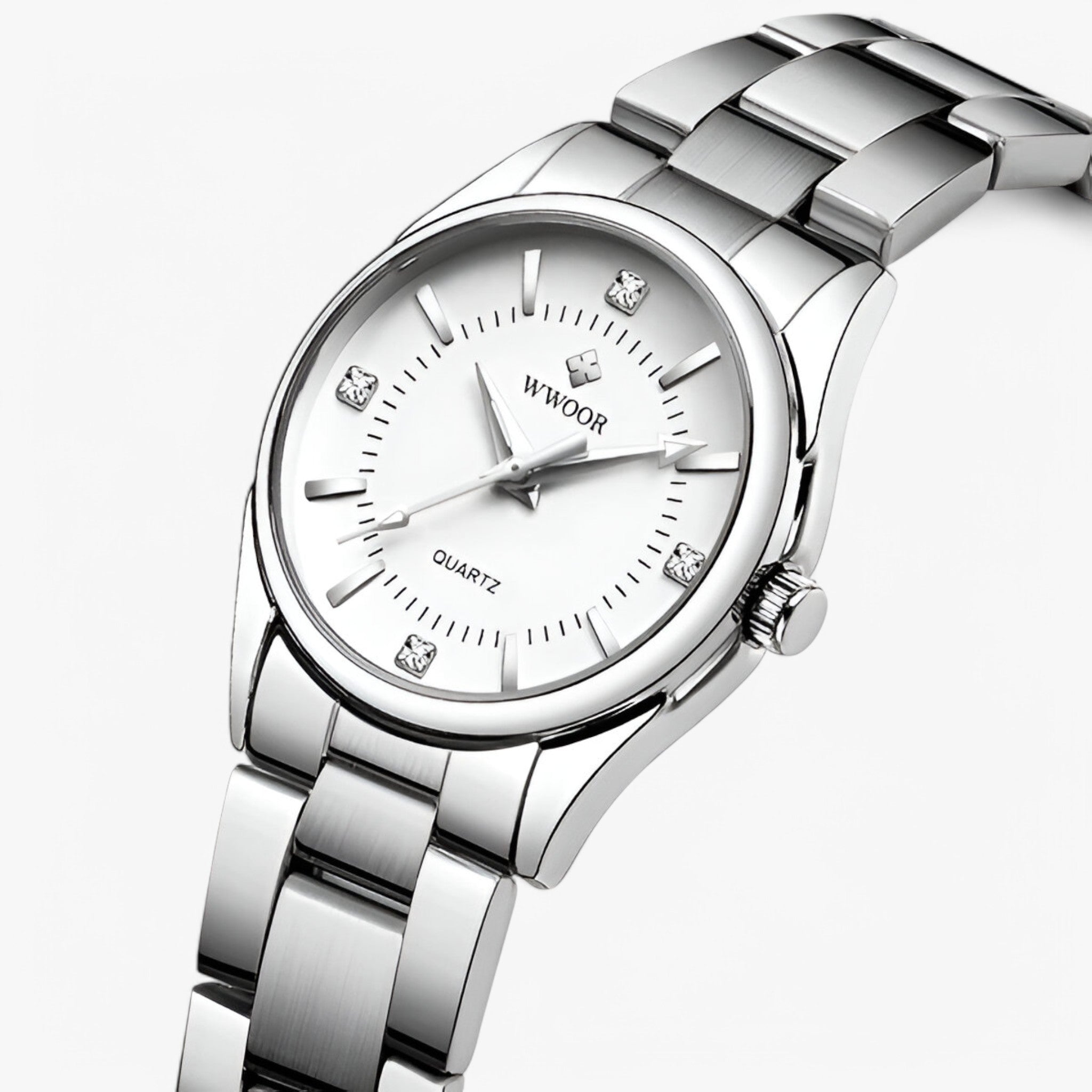 Anna | Klassisk luksus dameur lavet af rustfrit stål med delikat urskive - sølv hvid - watches - {{ product_tags }